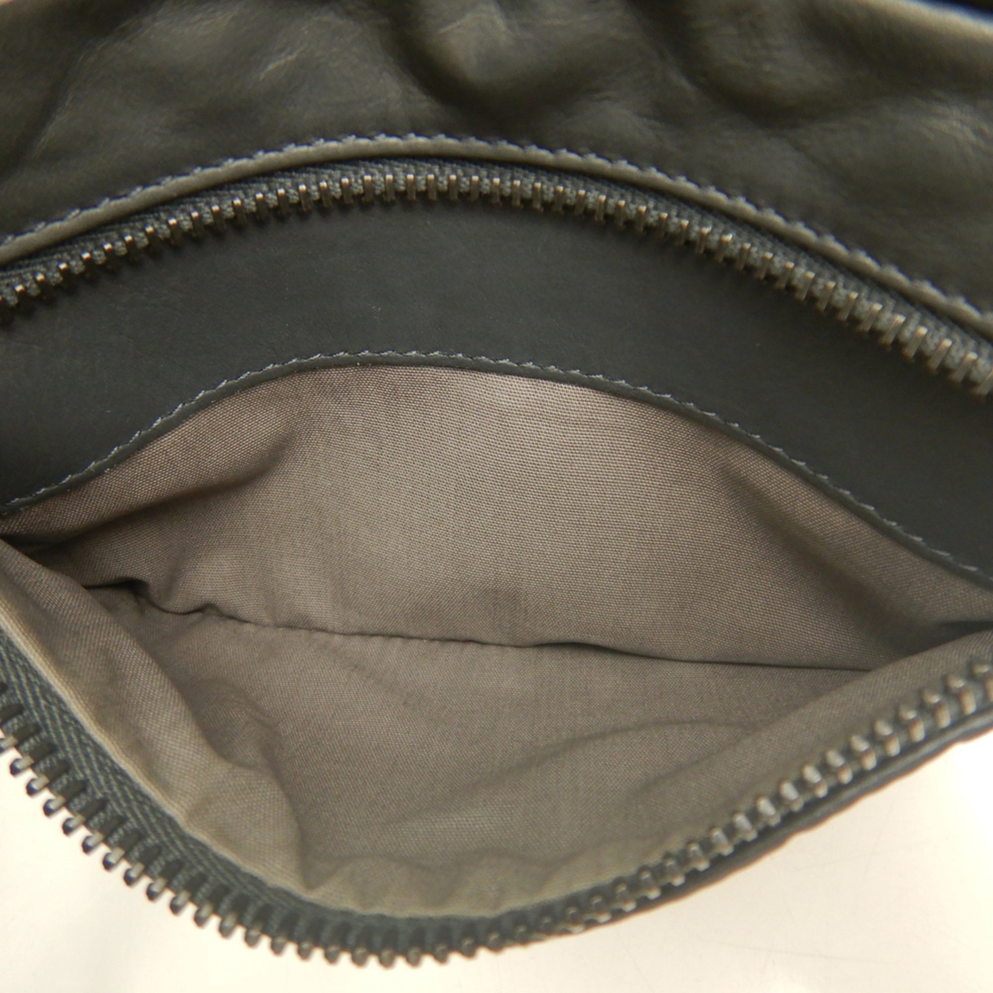 Bottega Veneta Intrecciato Dark Gray Intrecciato Fanny Pack (Pre-Owned)