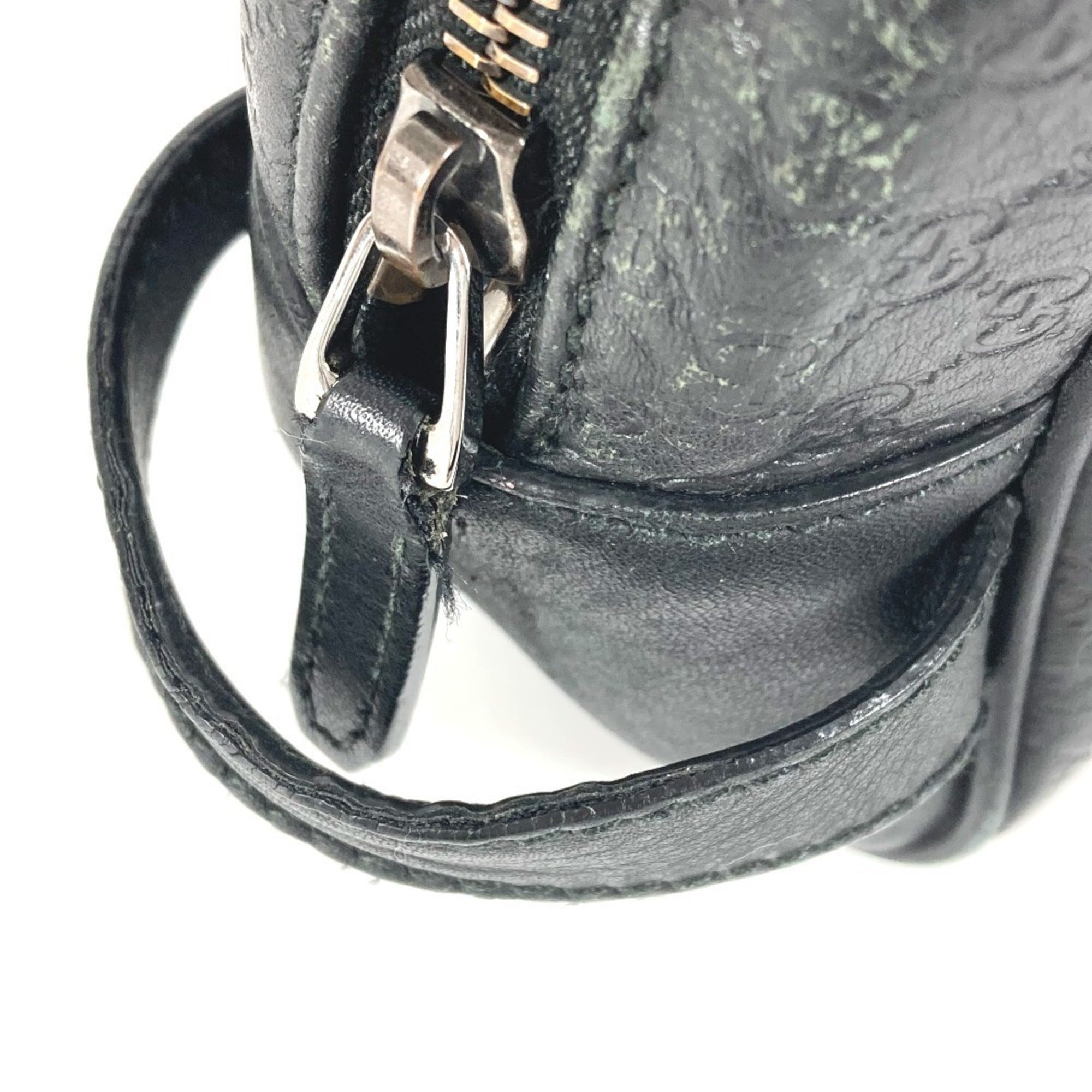 Gucci Guccissima Black Gg Leather Clutch Bag Handbag (Pre-Owned)