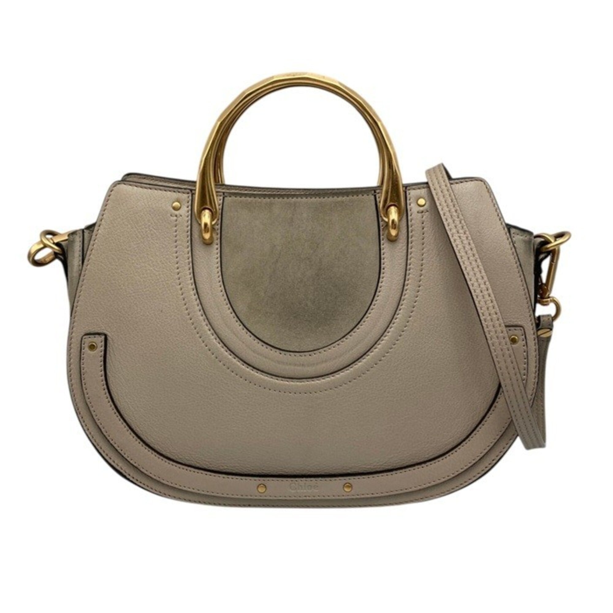 Chloé Gray Suede Shoulder Bag (Pre-Owned)