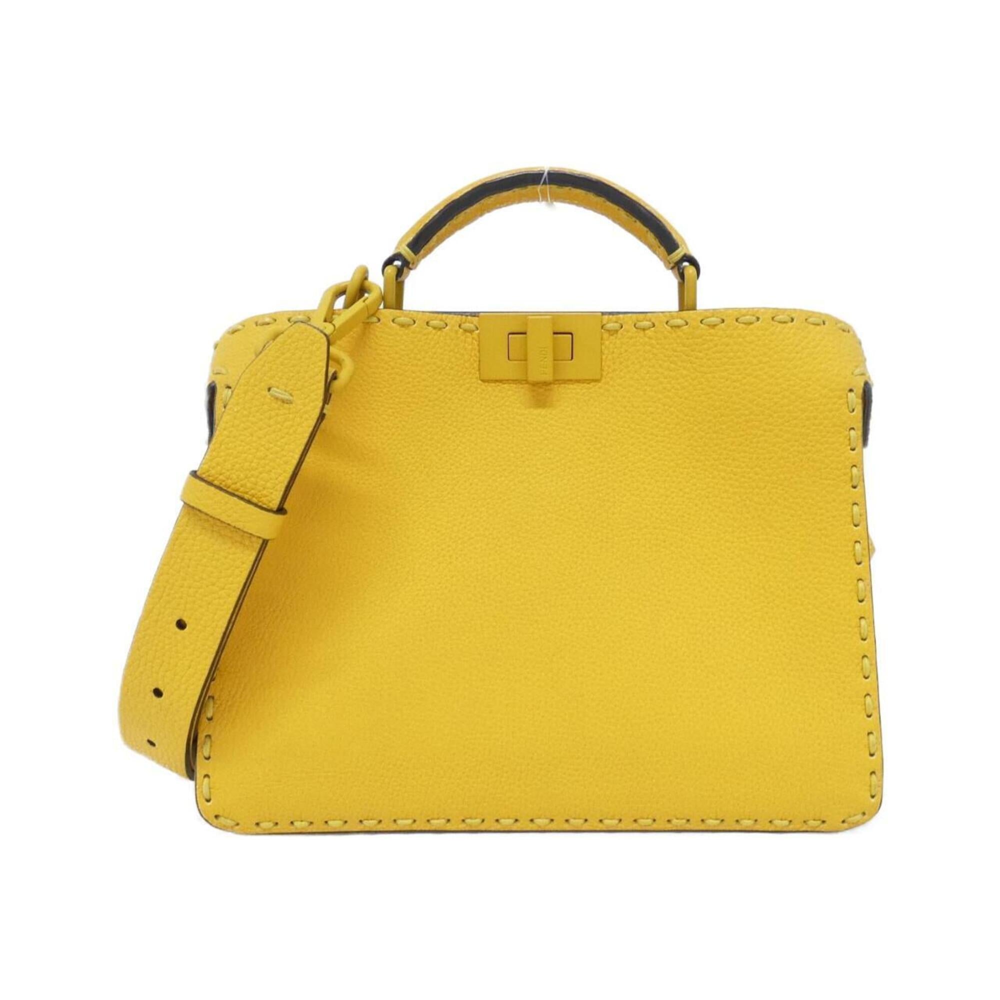 Fendi Yellow Leather Handbag Pouch (Pre-Owned)
