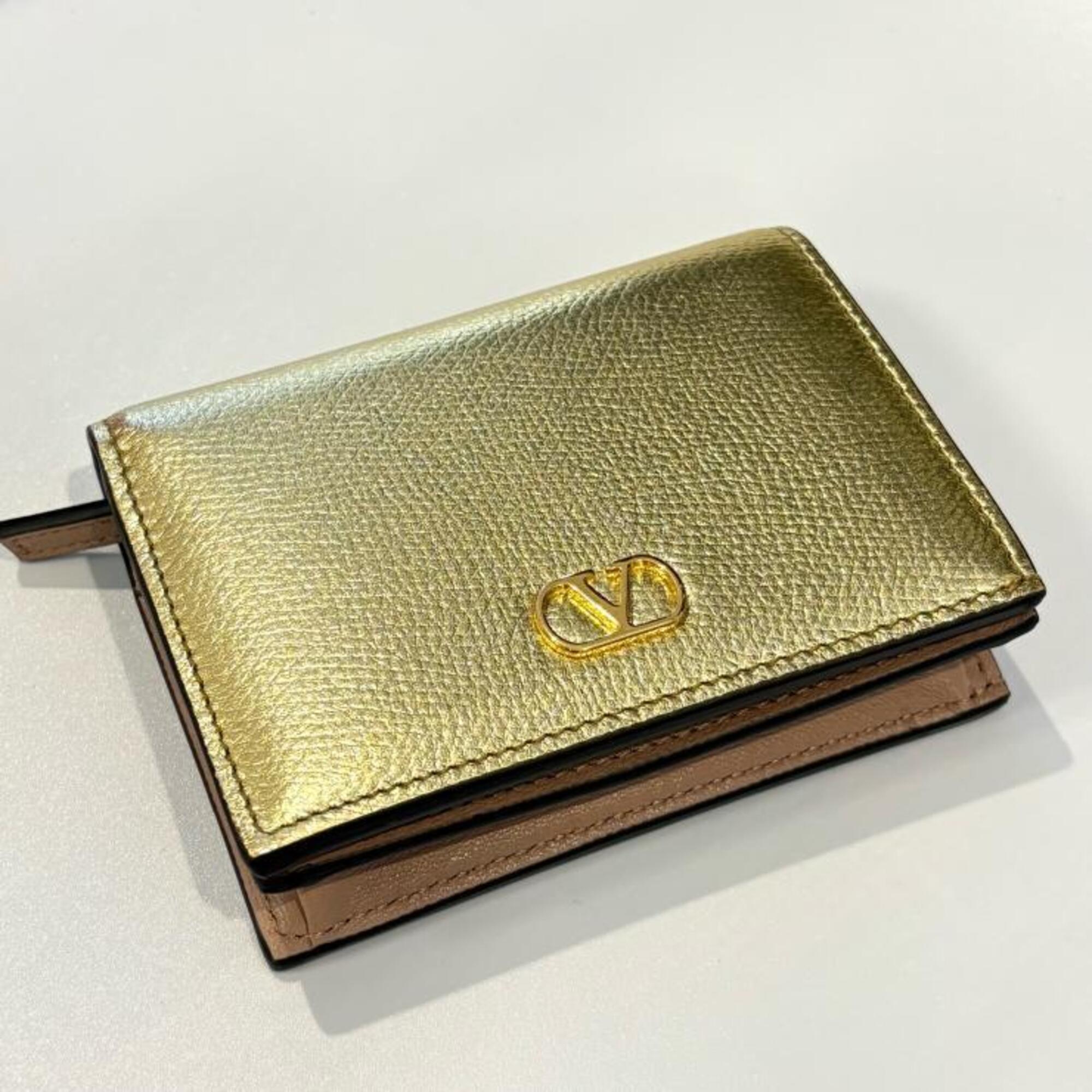 Valentino Beige Leather Wallet (Bi-Fold) (Pre-Owned)