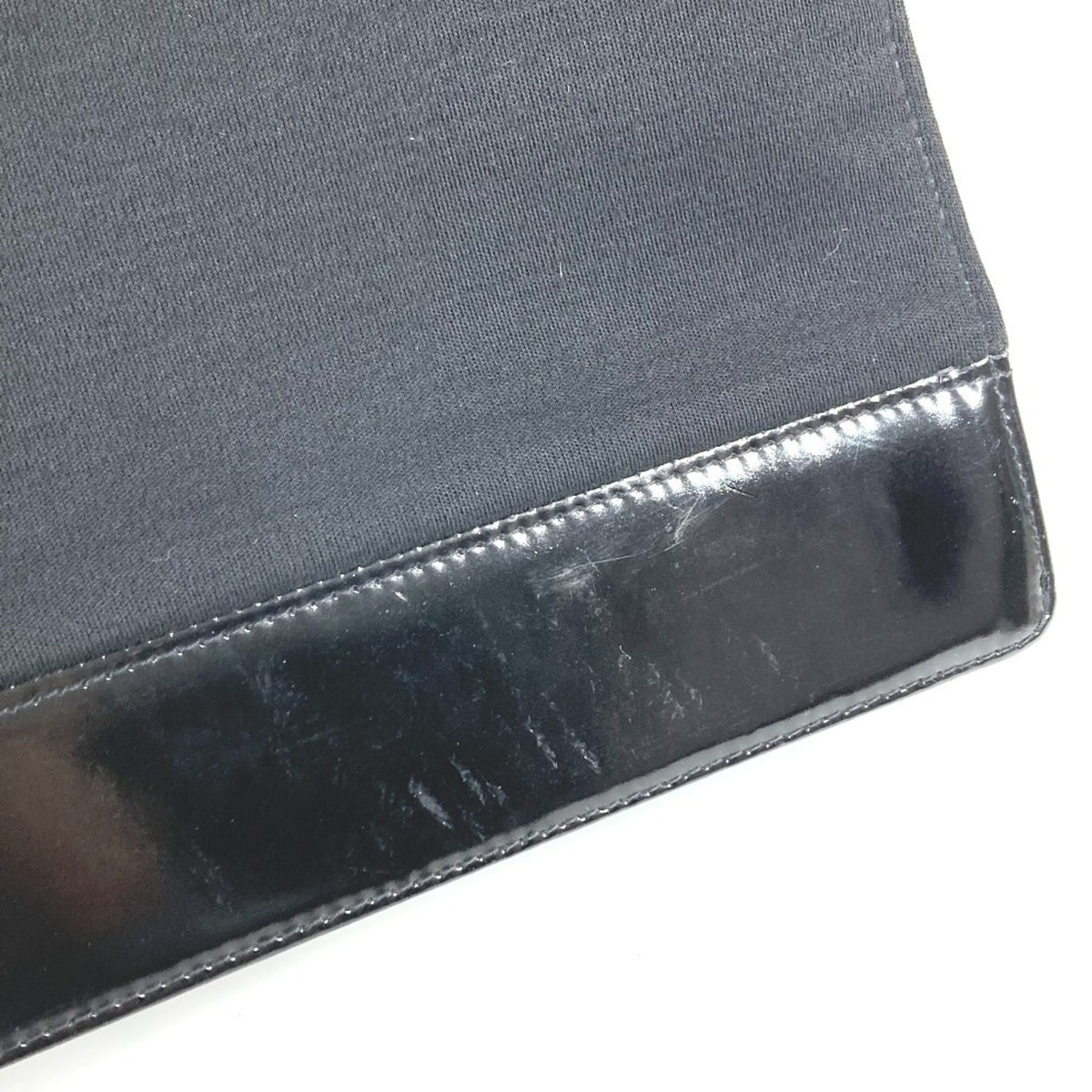 Chanel Black Cotton Patent Leather Shoulder Bag (Pre-Owned)