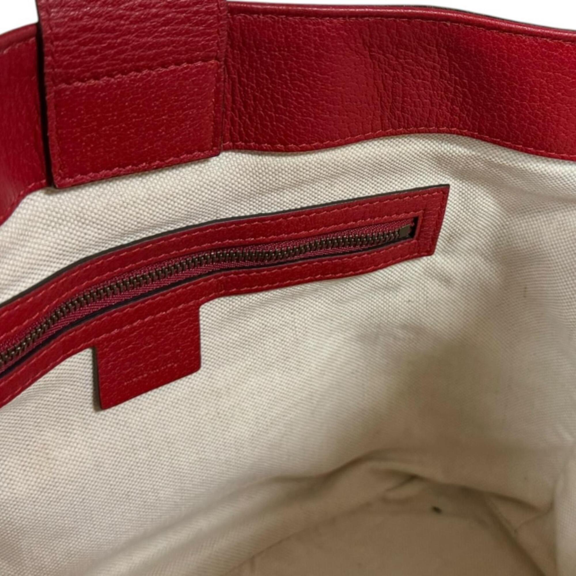 Gucci Brown Red Color Gg Supreme Canvas Shoulder Bag (Pre-Owned)