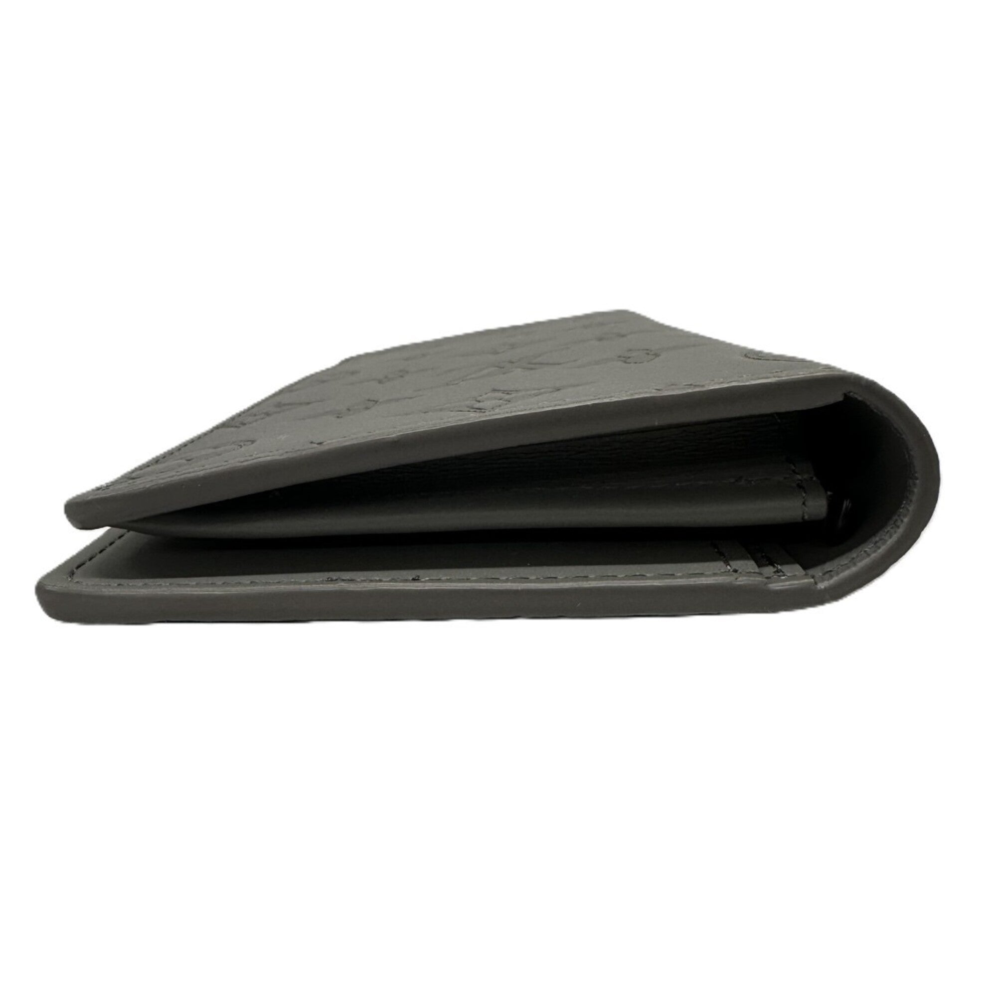 Louis Vuitton Monogram Shadow Gray Monogram Shadow Long Wallet (Bi-Fold) (Pre-Owned)