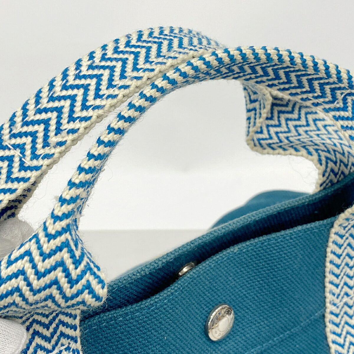 Hermes Blue Canvas Tote Bag (Pre-Owned)