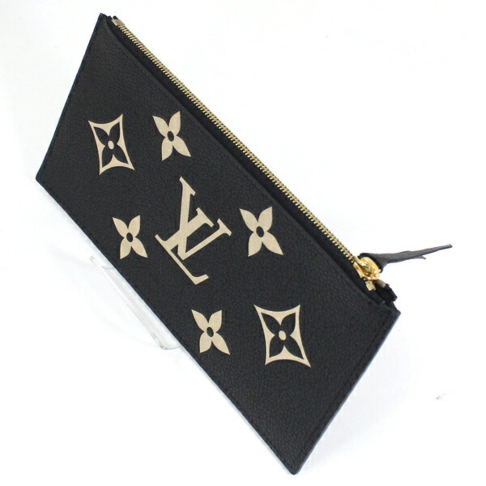 Louis Vuitton Beige Bicolor Black Monogram Empreinte Clutch Bag Pochette Shoulder Bag (Pre-Owned)
