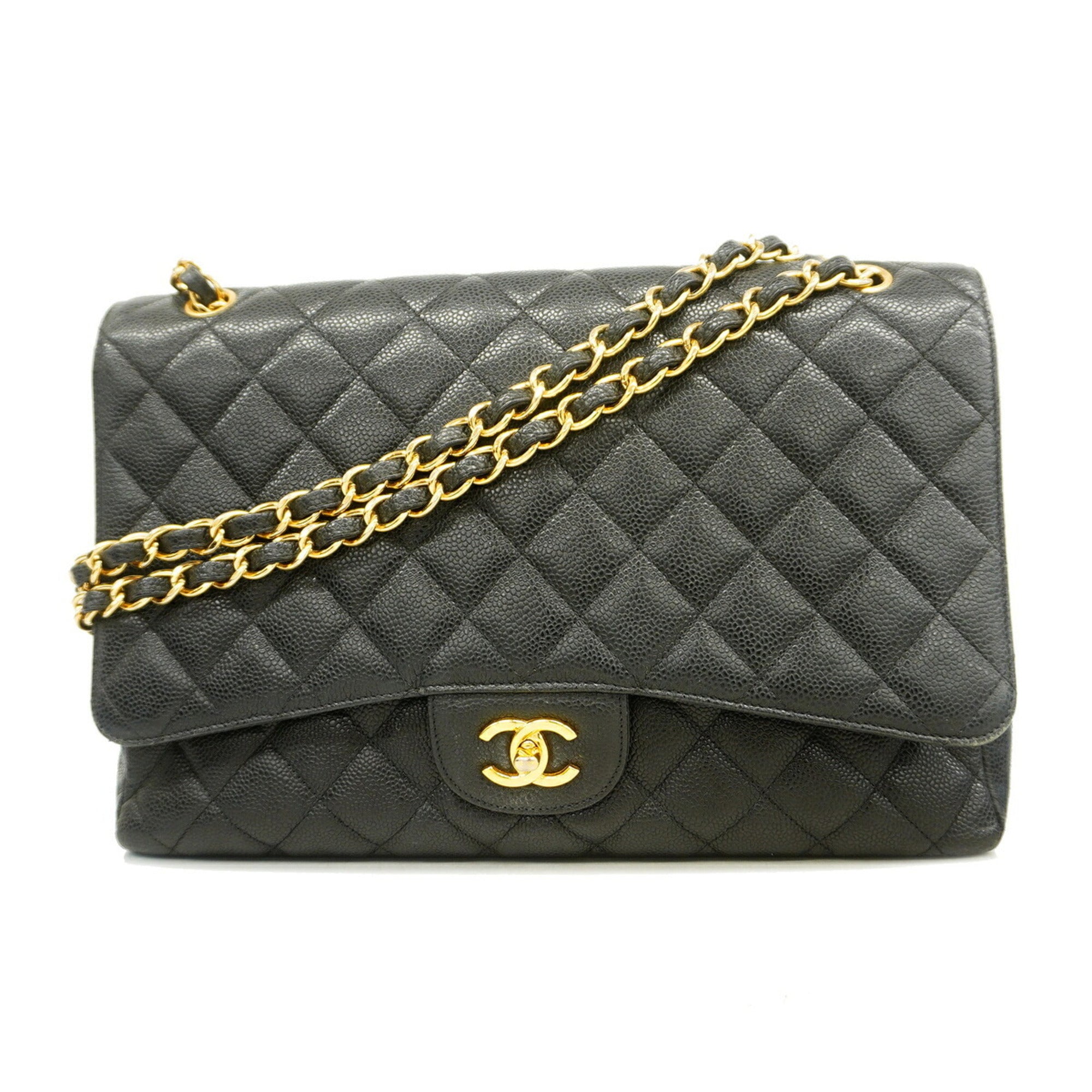 Chanel Brown Grained Calfskin Shoulder Bag (Pre-Owned)