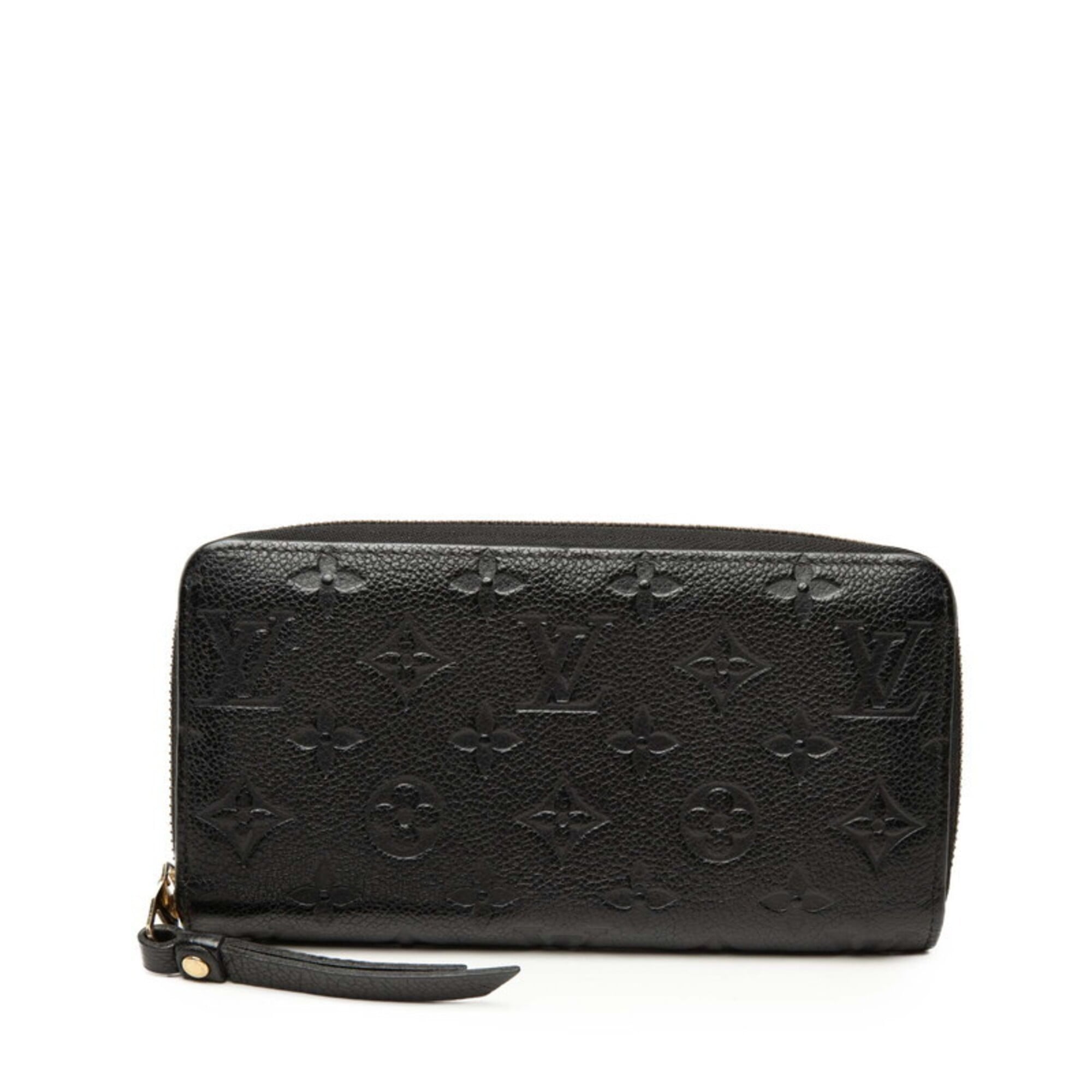 Louis Vuitton Black Noir Leather Long Wallet (Bi-Fold) (Pre-Owned)