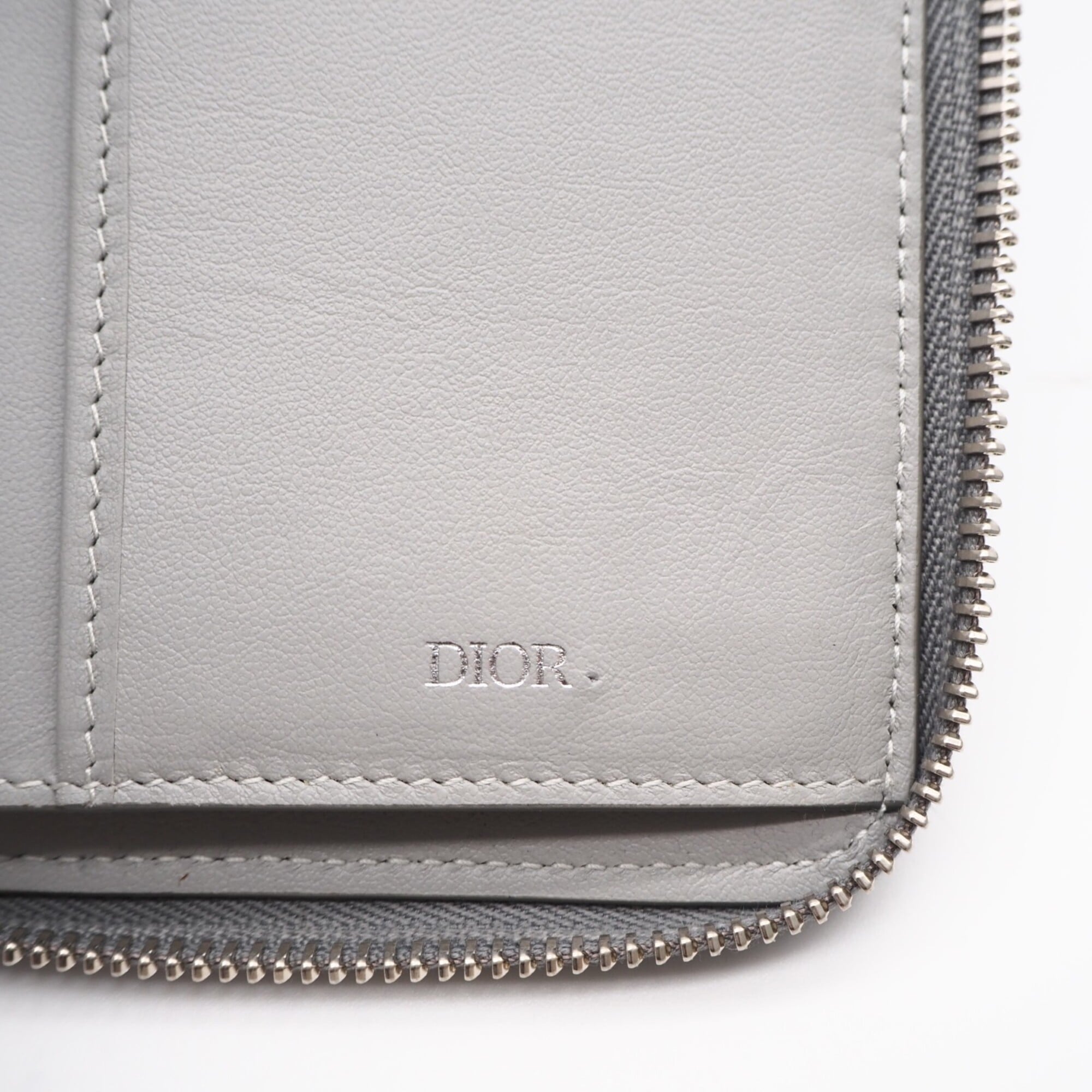 Christian Dior Gray Coated Canvas Leather Long Wallet (Bi-Fold) (Pre-Owned)