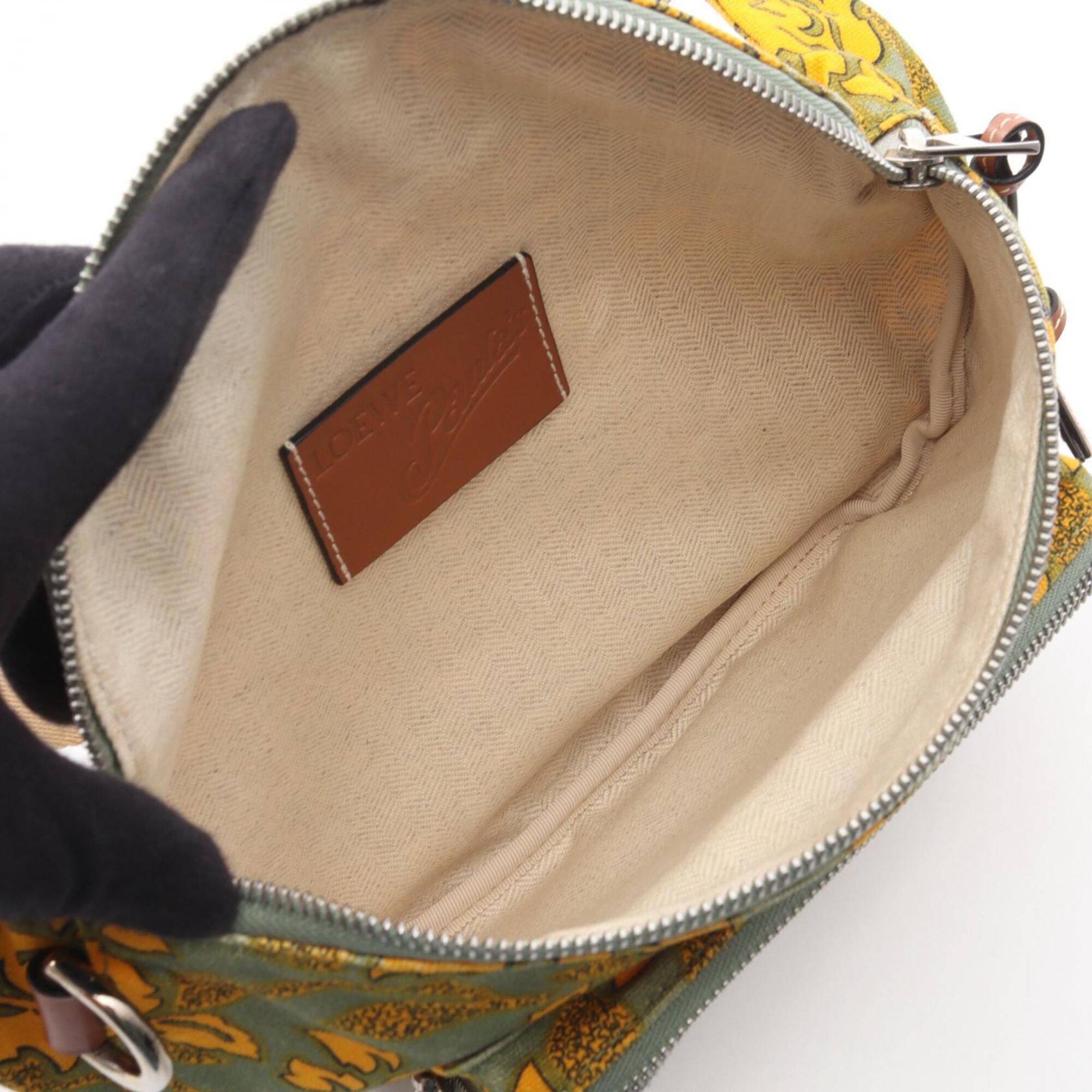 Loewe Green Multi-Color Yellow Canvas Fanny Pack (Pre-Owned)
