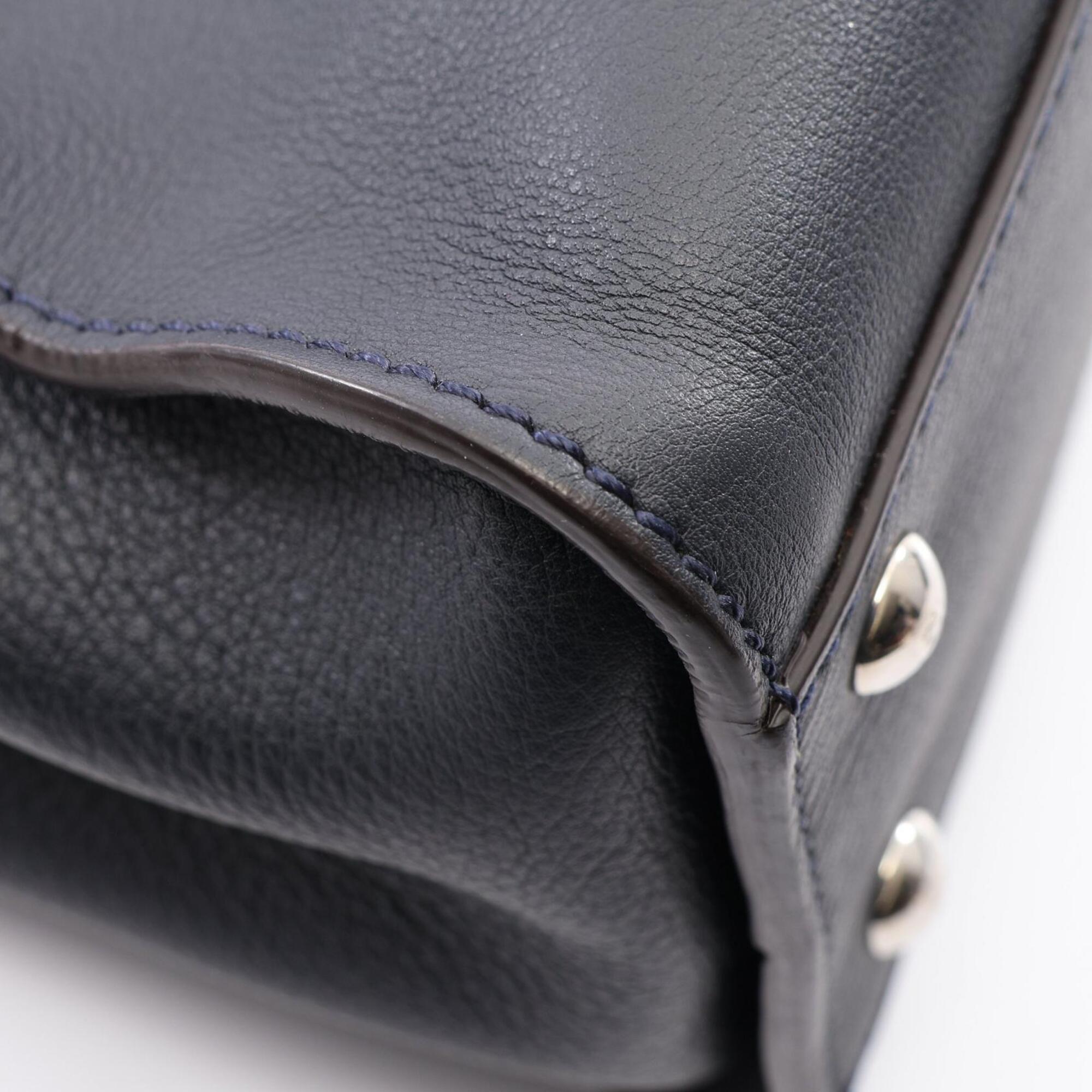 Fendi Navy Leather Handbag (Pre-Owned)