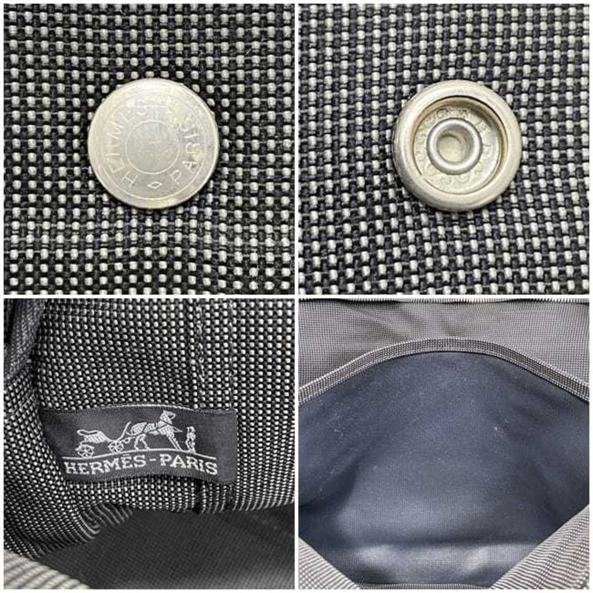 Hermes Gray Canvas Tote Bag (Pre-Owned)