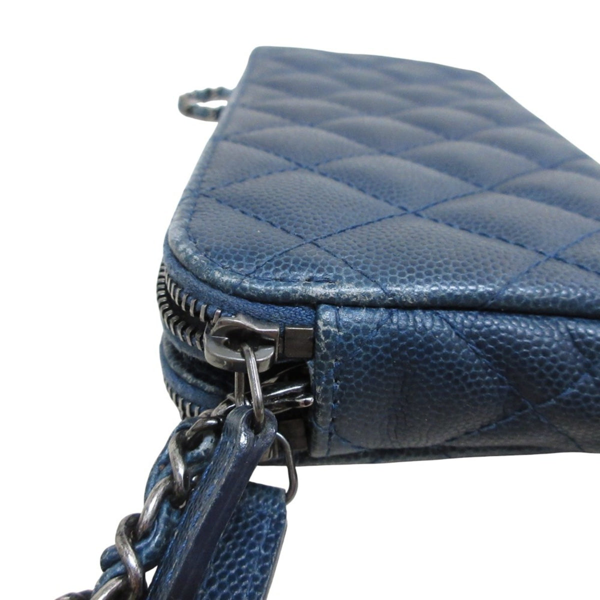 Chanel Navy Grained Calfskin Shoulder Bag (Pre-Owned)