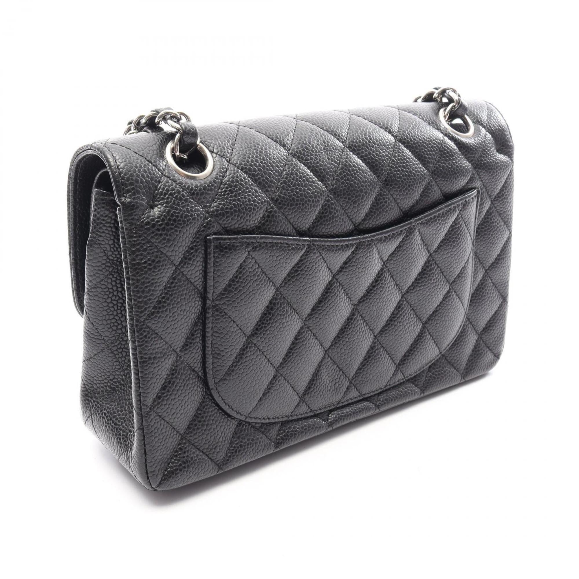 Chanel Black Grained Calfskin Handbag Shoulder Bag (Pre-Owned)