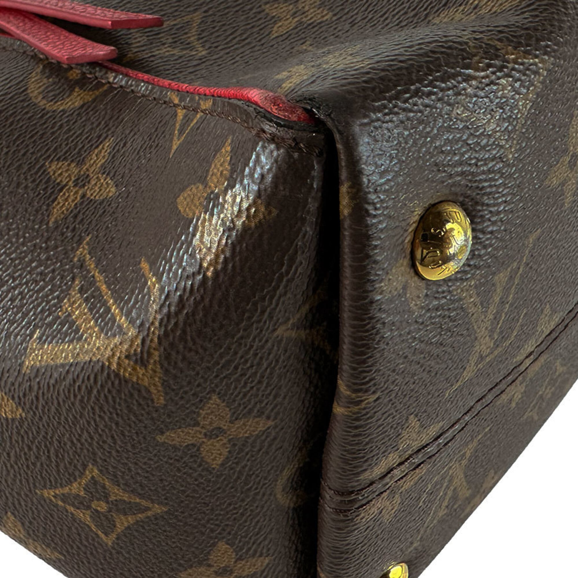 Louis Vuitton Brown Monogram Red Color Monogram Handbag Shoulder Bag (Pre-Owned)
