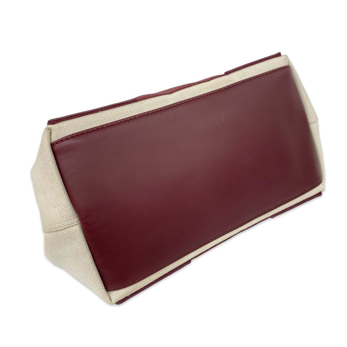 Balenciaga Ivory Red Color Wine Canvas Leather Handbag Pouch (Pre-Owned)