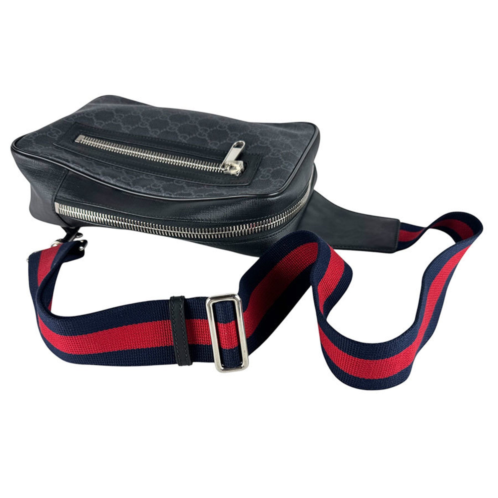 Gucci Black Gg Supreme Sling Bag (Pre-Owned)