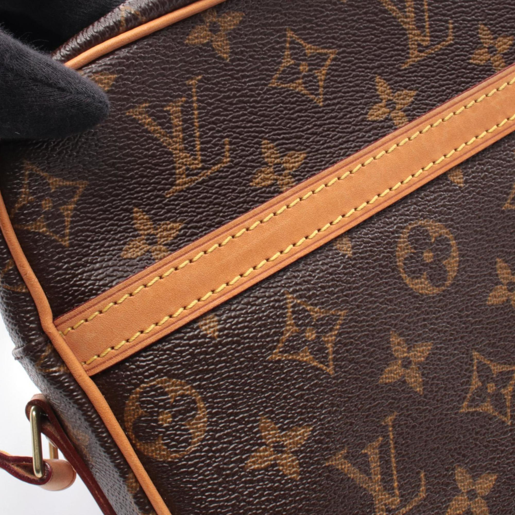Louis Vuitton Brown Monogram Coated Canvas Leather Handbag Shoulder Bag (Pre-Owned)