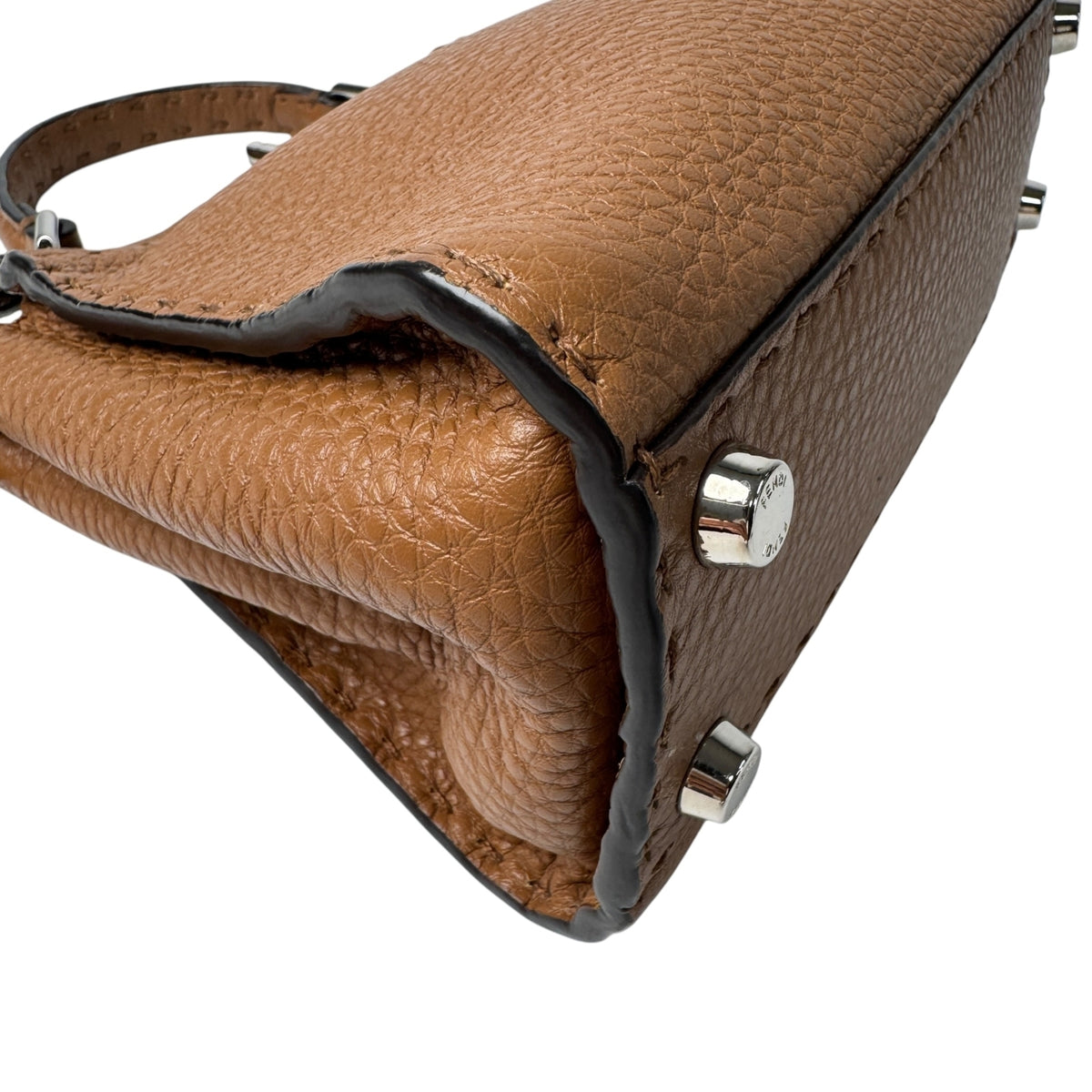 Fendi Brown Leather Handbag Shoulder Bag (Pre-Owned)