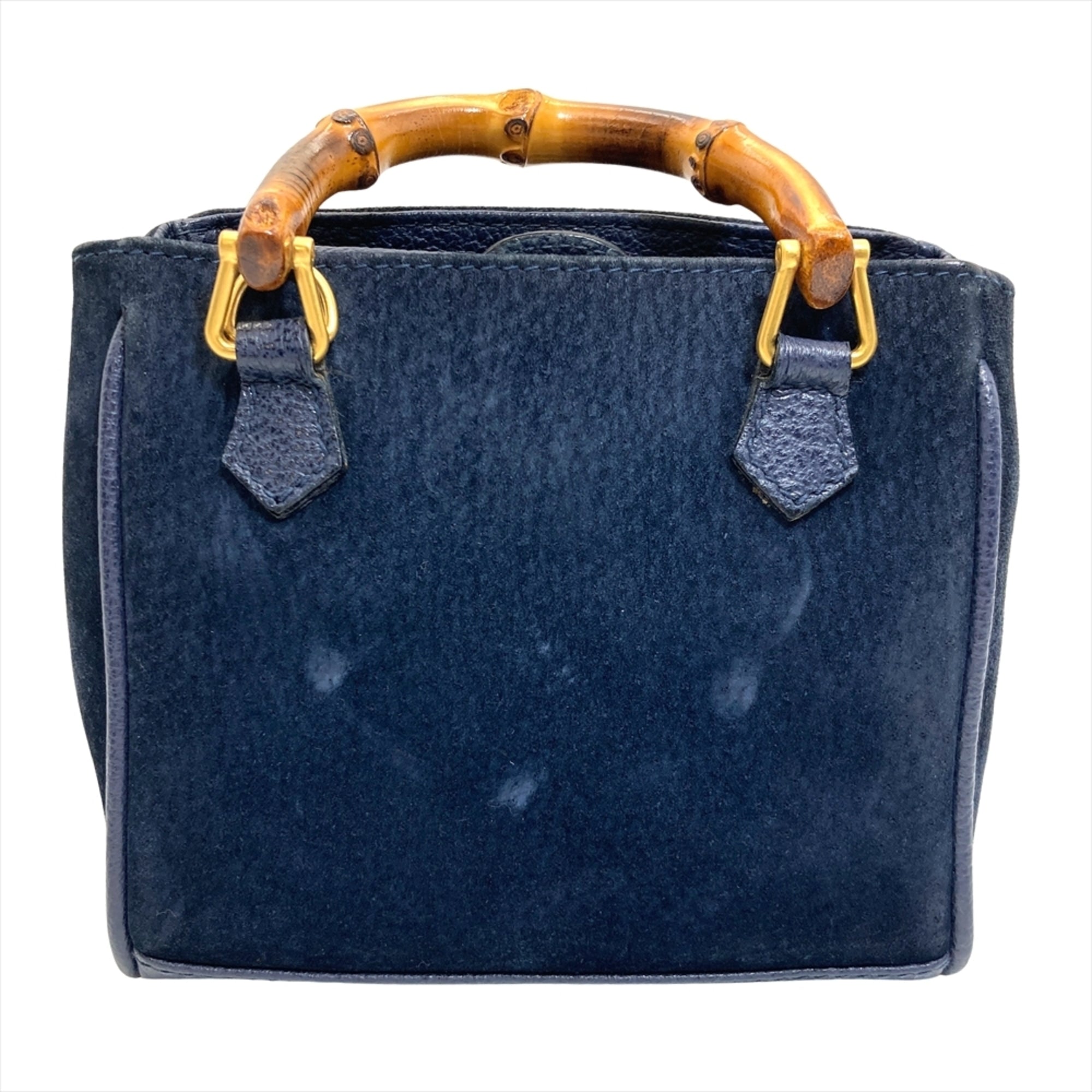 Gucci Navy Suede Leather Shoulder Bag (Pre-Owned)