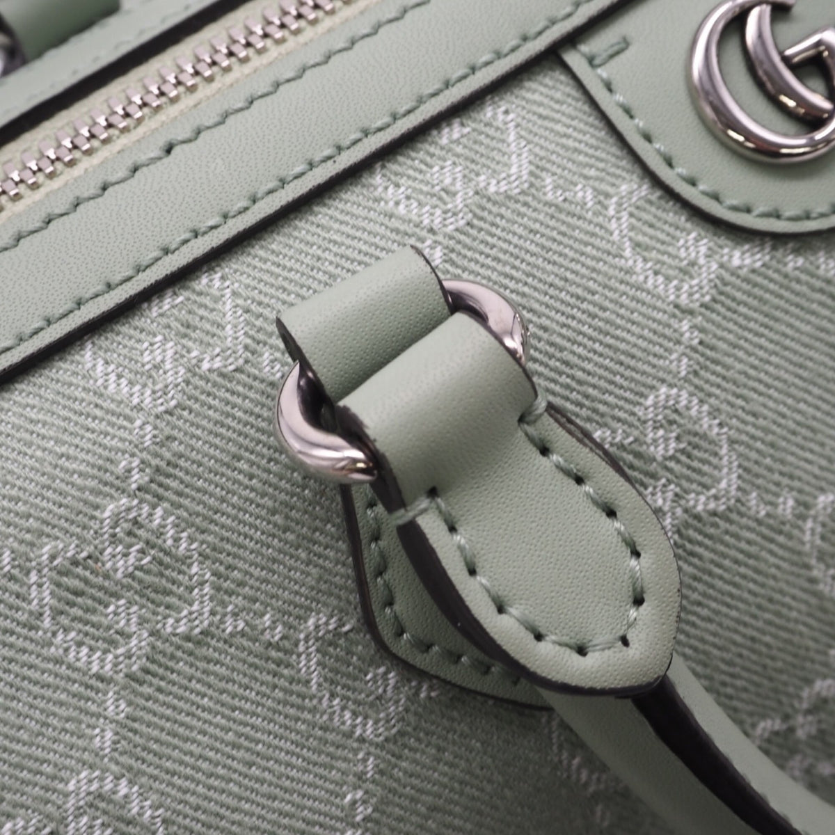 Gucci Green Gg Canvas Boston Bag Handbag (Pre-Owned)
