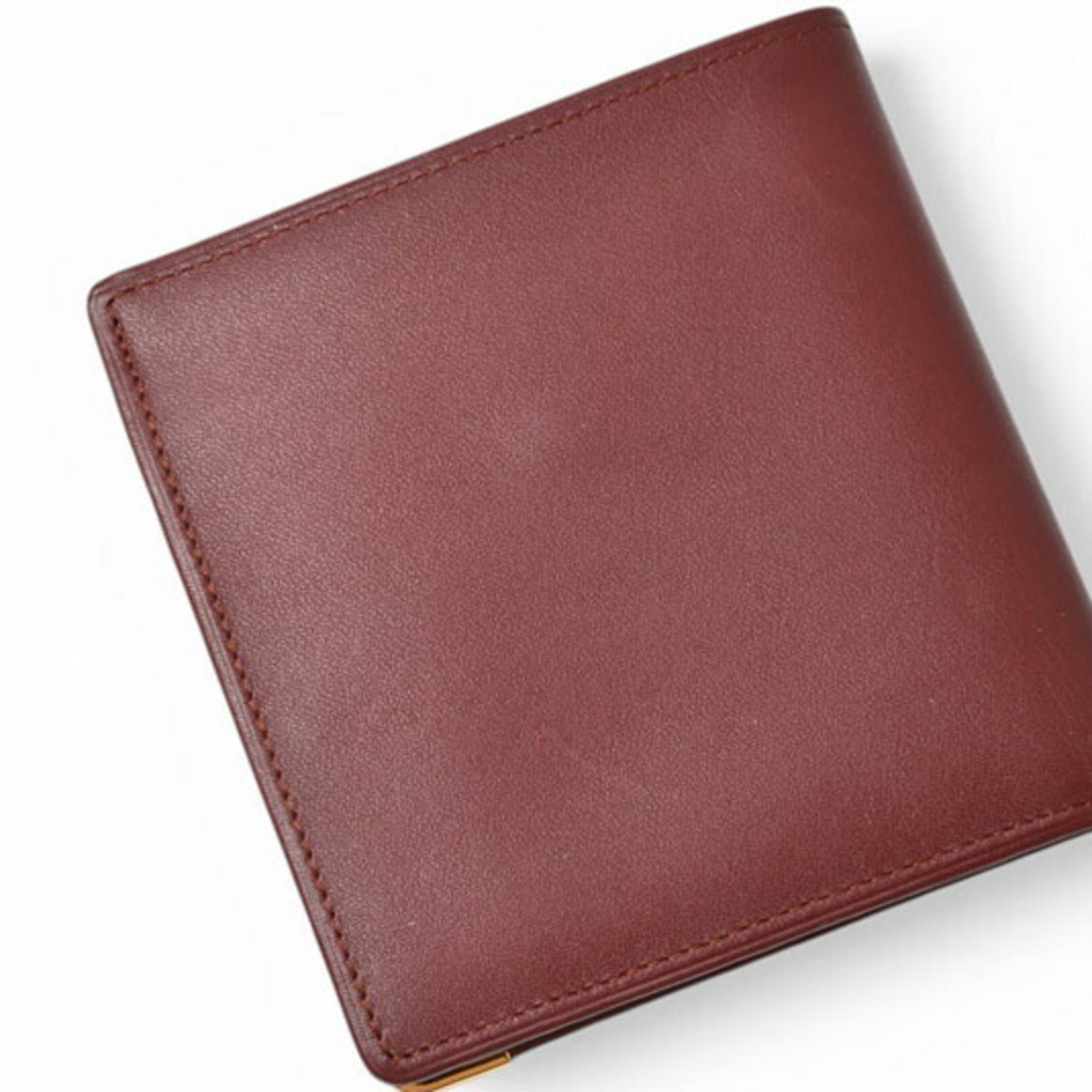 Cartier Bordeaux Leather Wallet (Bi-Fold) (Pre-Owned)