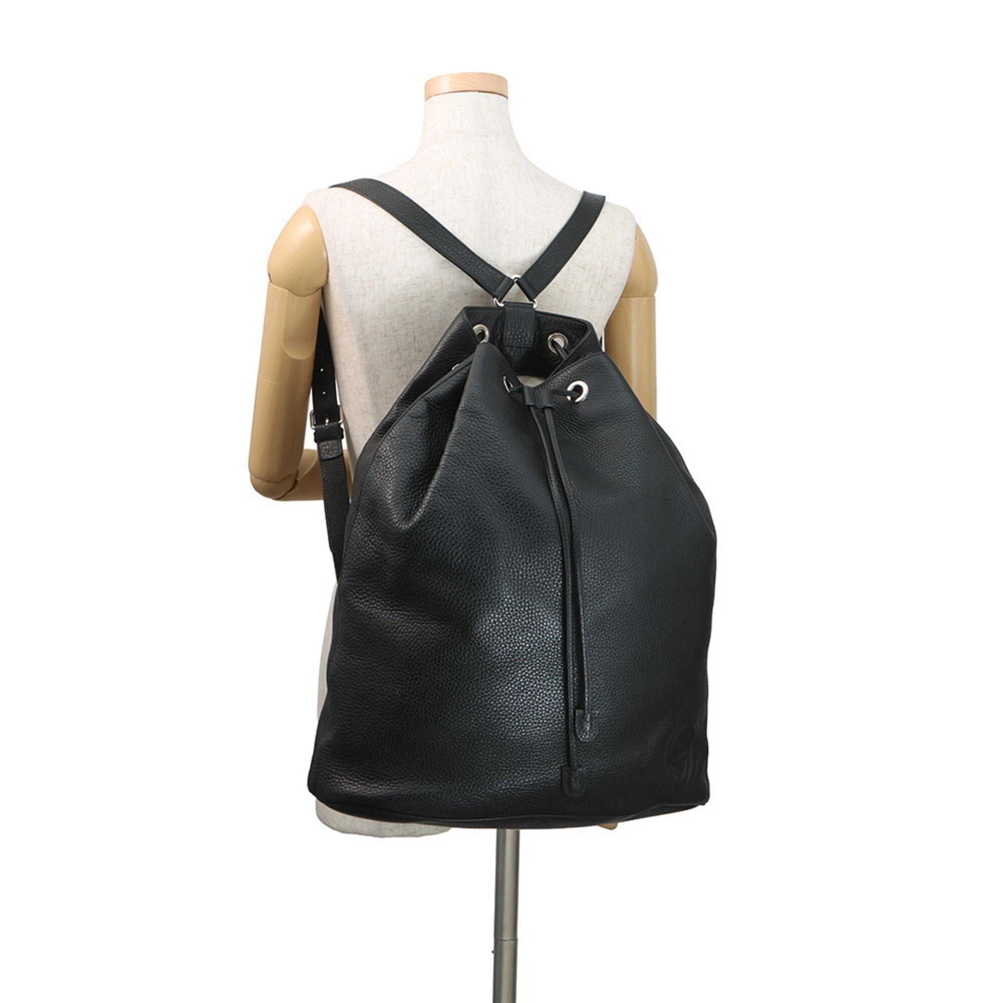 Gucci Black Leather Backpack Handbag (Pre-Owned)
