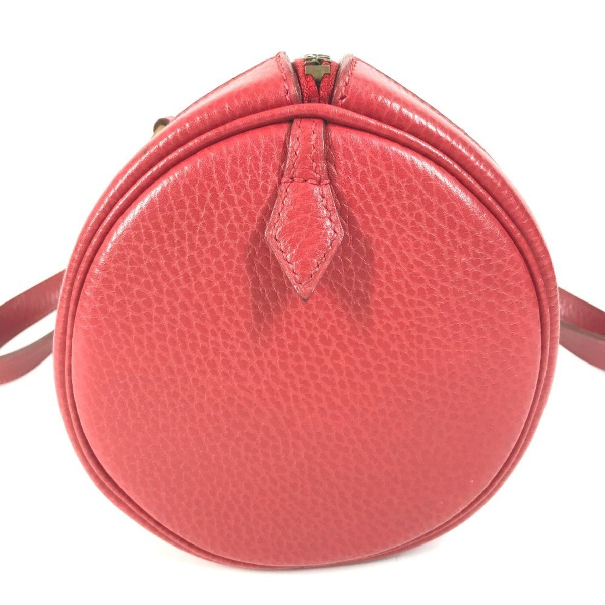 Hermes Red Color Ardennes Leather Boston Bag Handbag (Pre-Owned)