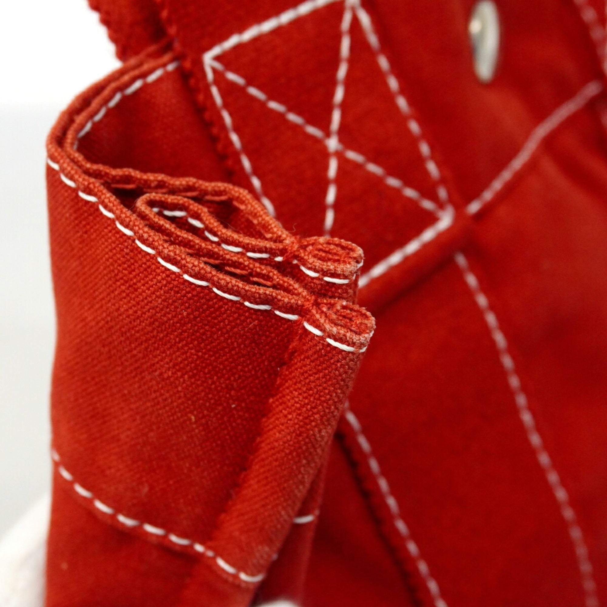 Hermes Red Color Canvas Tote Bag (Pre-Owned)