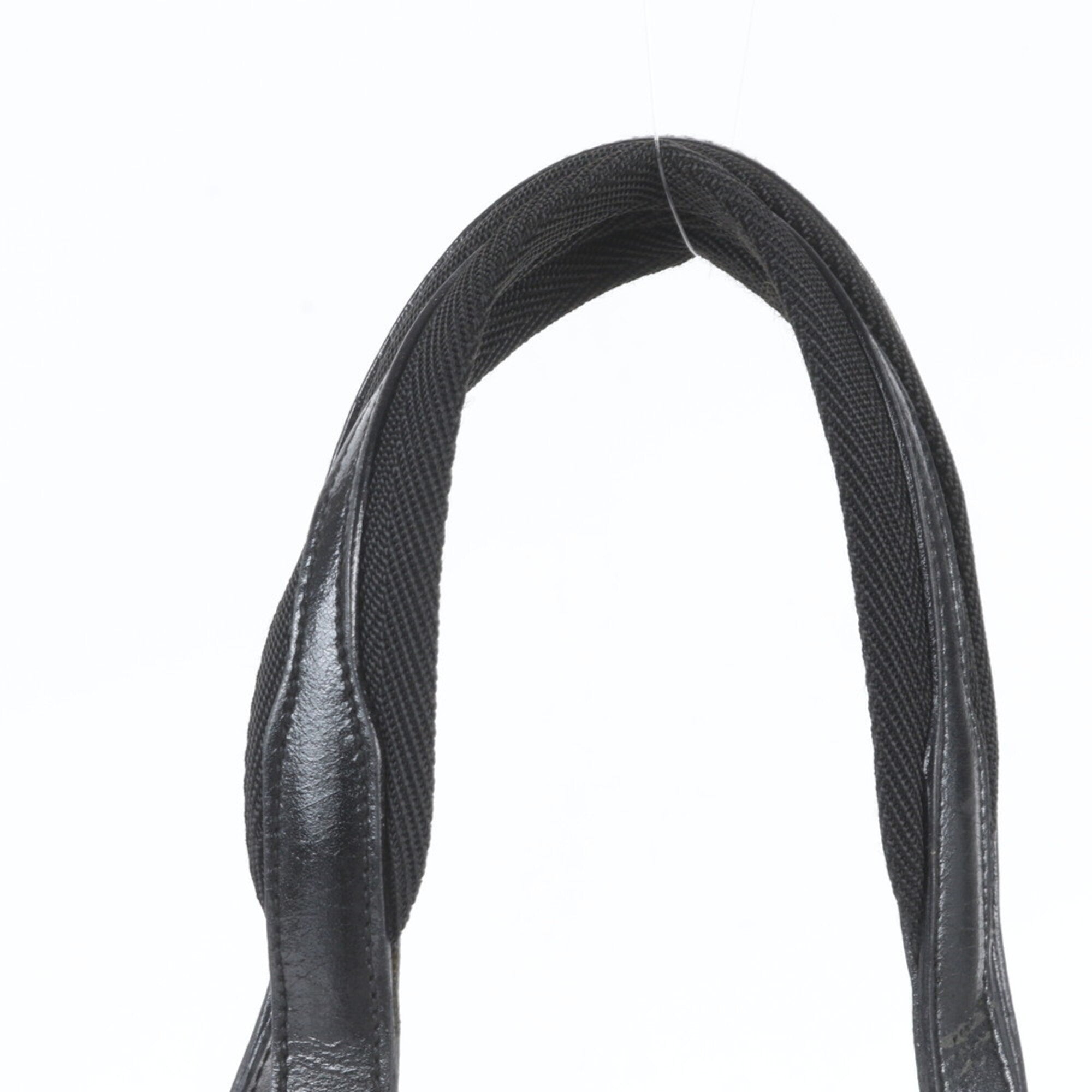 Prada Black Leather Nylon Shoulder Bag Tote Bag (Pre-Owned)