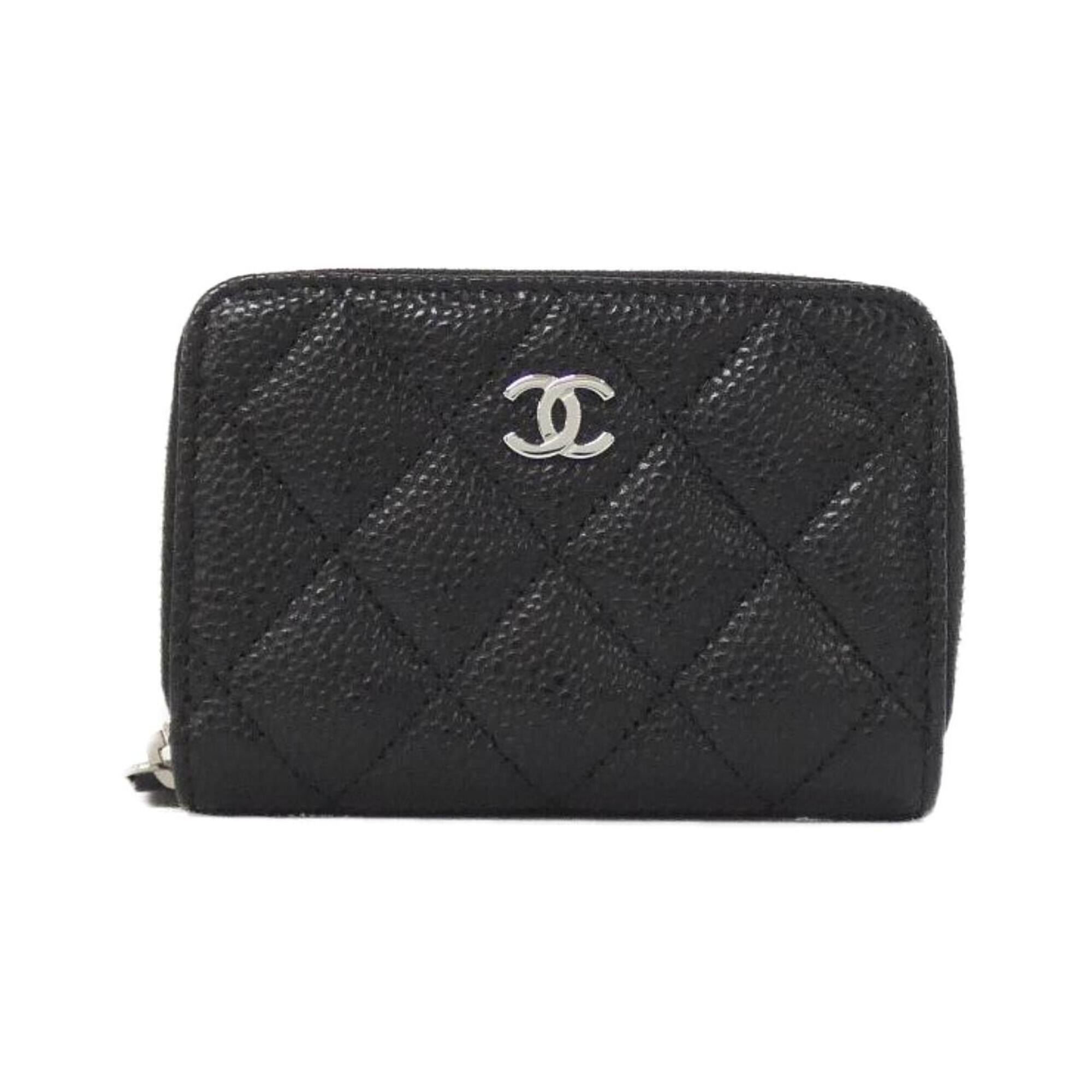 Chanel Black Grained Calfskin Coin Purse/Coin Case (Pre-Owned)