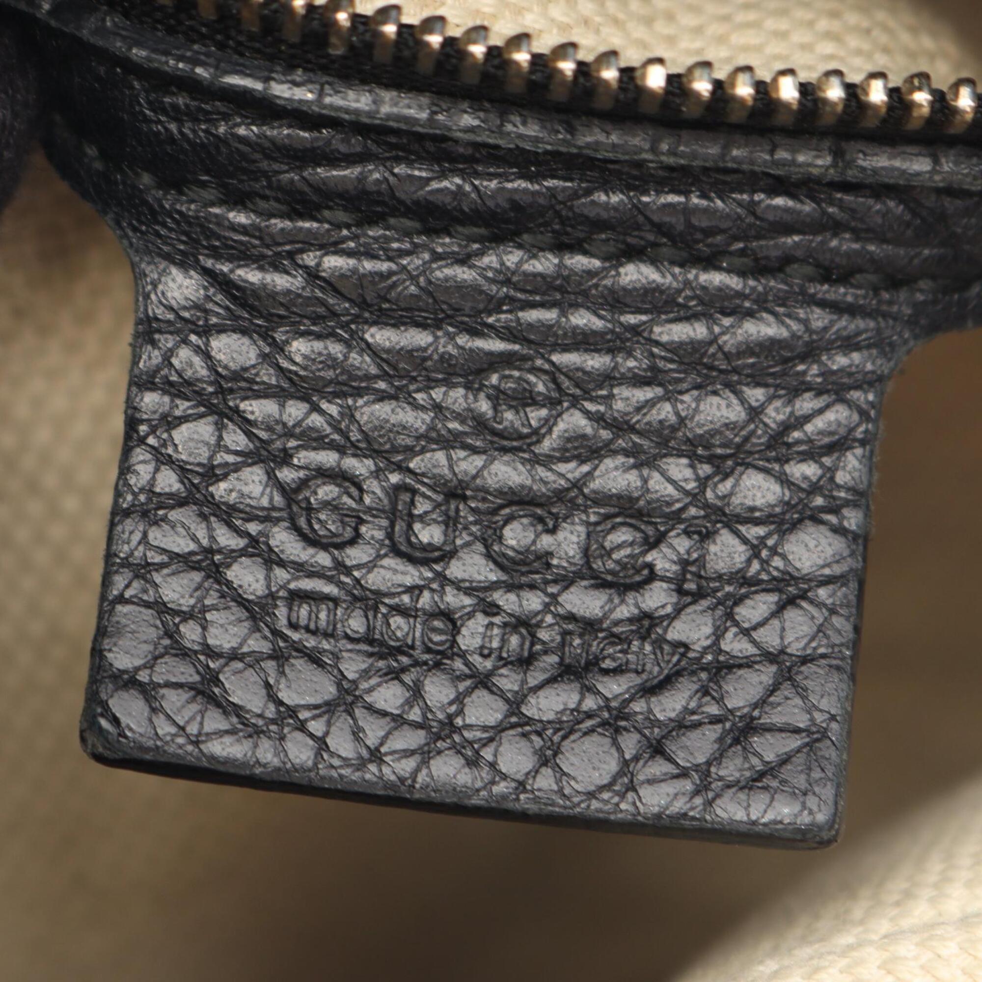 Gucci Black Leather Handbag Shoulder Bag (Pre-Owned)