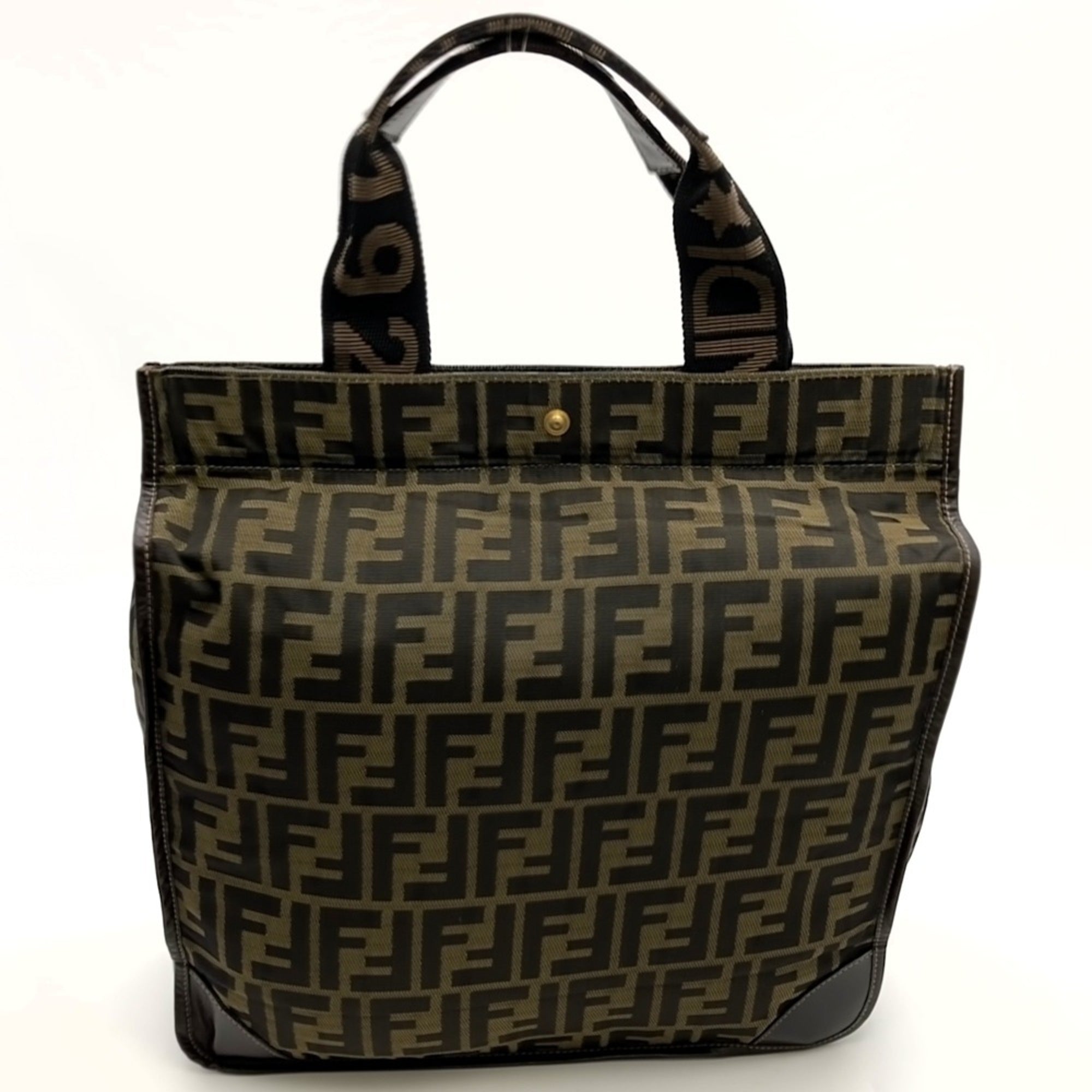 Fendi Brown Zucca Handbag Tote Bag (Pre-Owned)