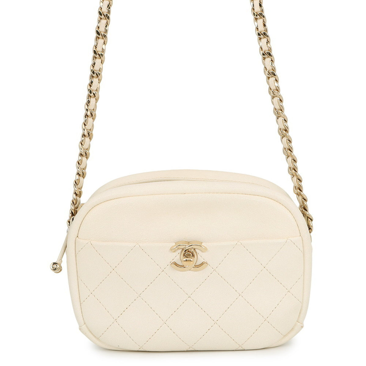 Chanel Ivory Leather Handbag Shoulder Bag (Pre-Owned)