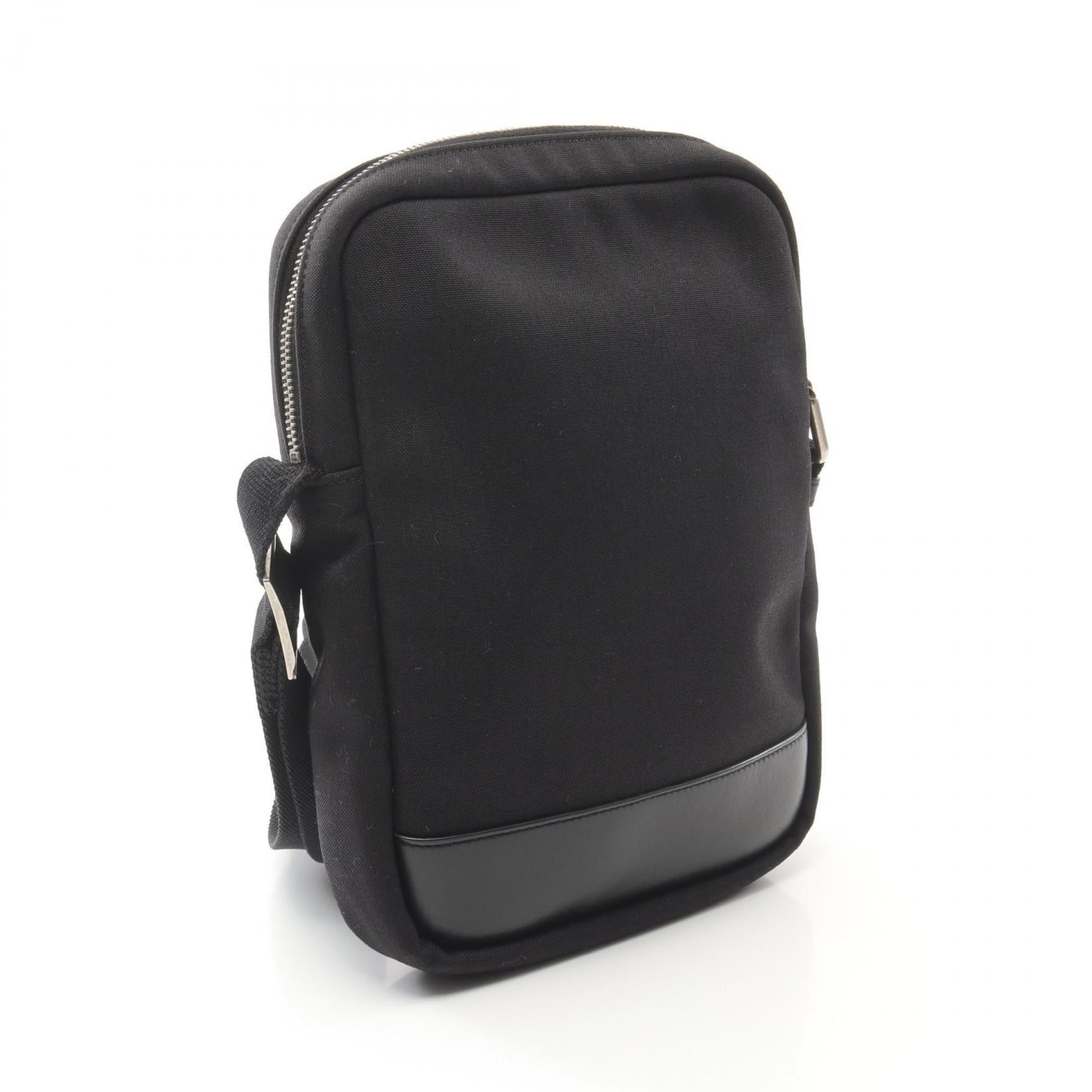 Saint Laurent Black Canvas Leather Shoulder Bag (Pre-Owned)
