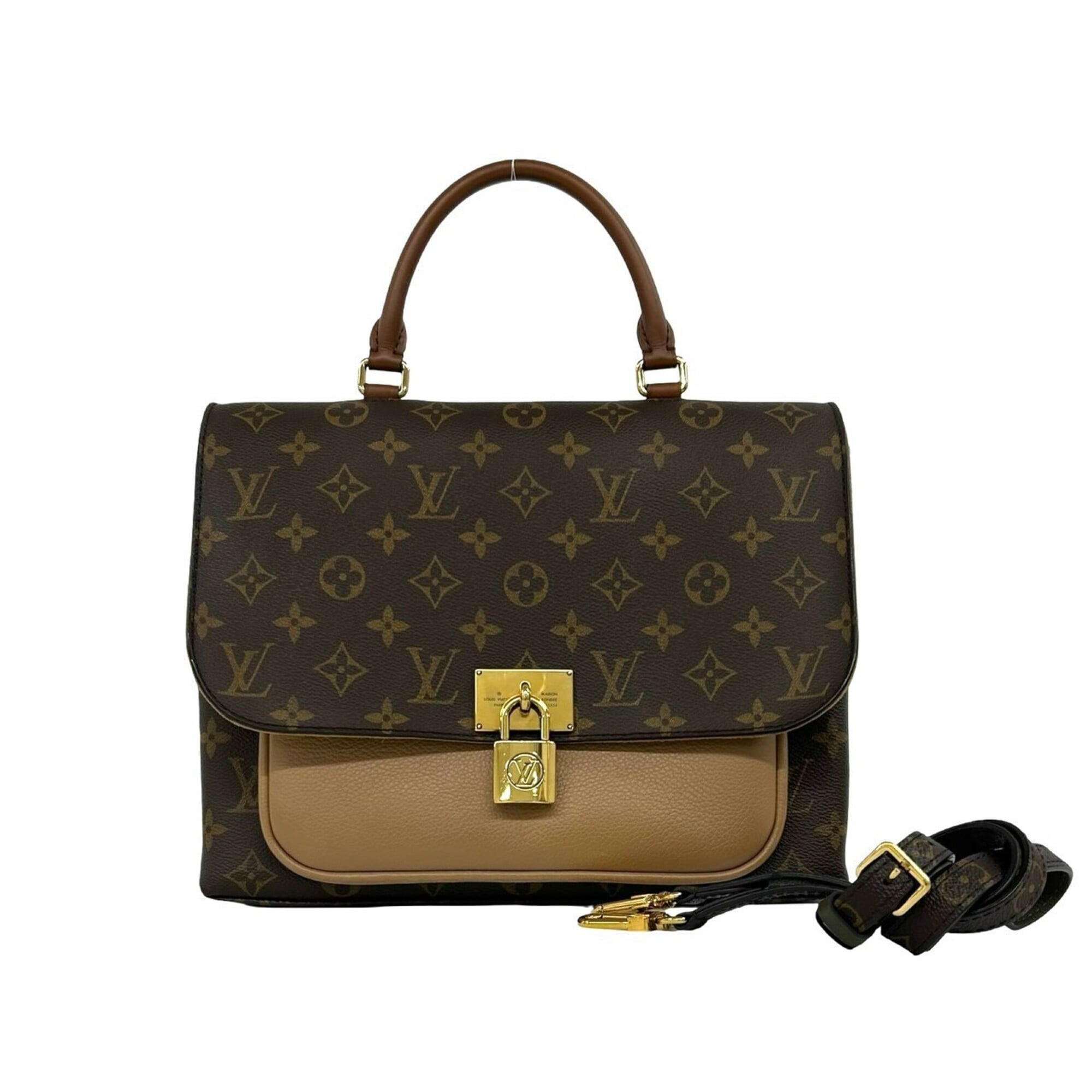 Louis Vuitton Brown Leather Pvc Handbag Shoulder Bag (Pre-Owned)