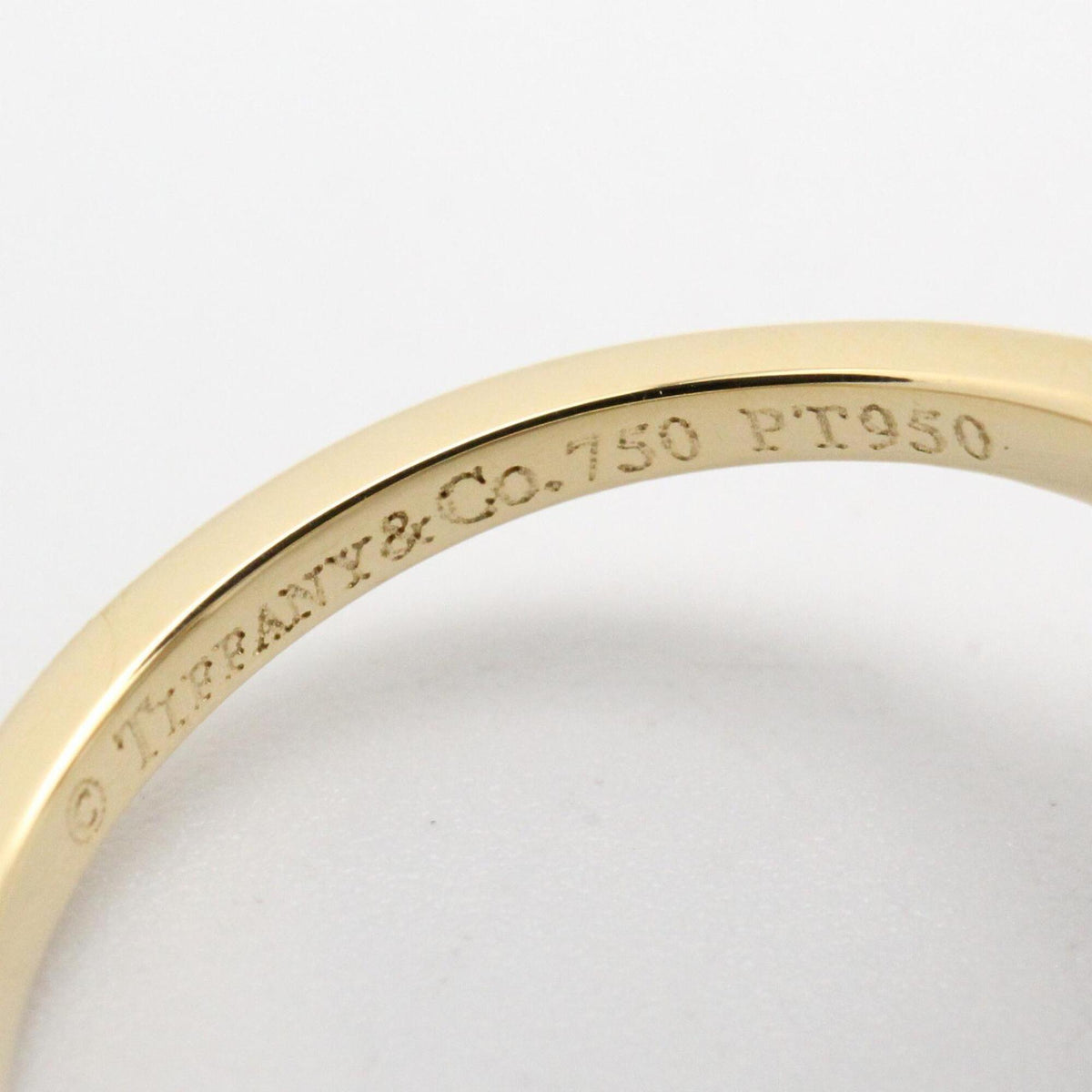 Tiffany Gold Silver Clear Yellow Gold (18K) Platinum 950 Band Ring (Pre-Owned)