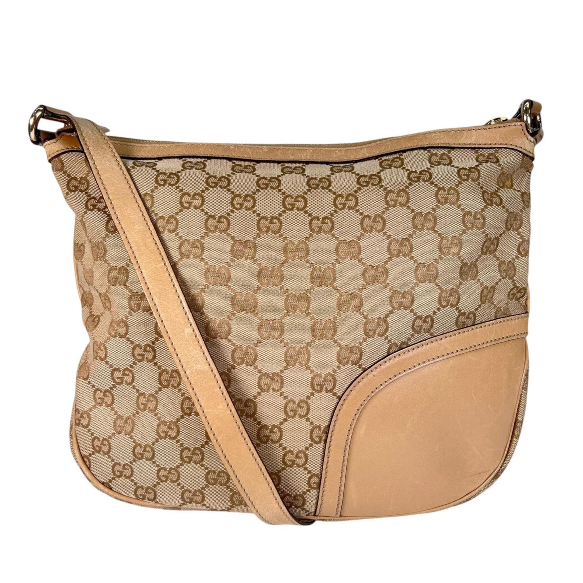 Gucci Beige Gg Canvas Shoulder Bag (Pre-Owned)