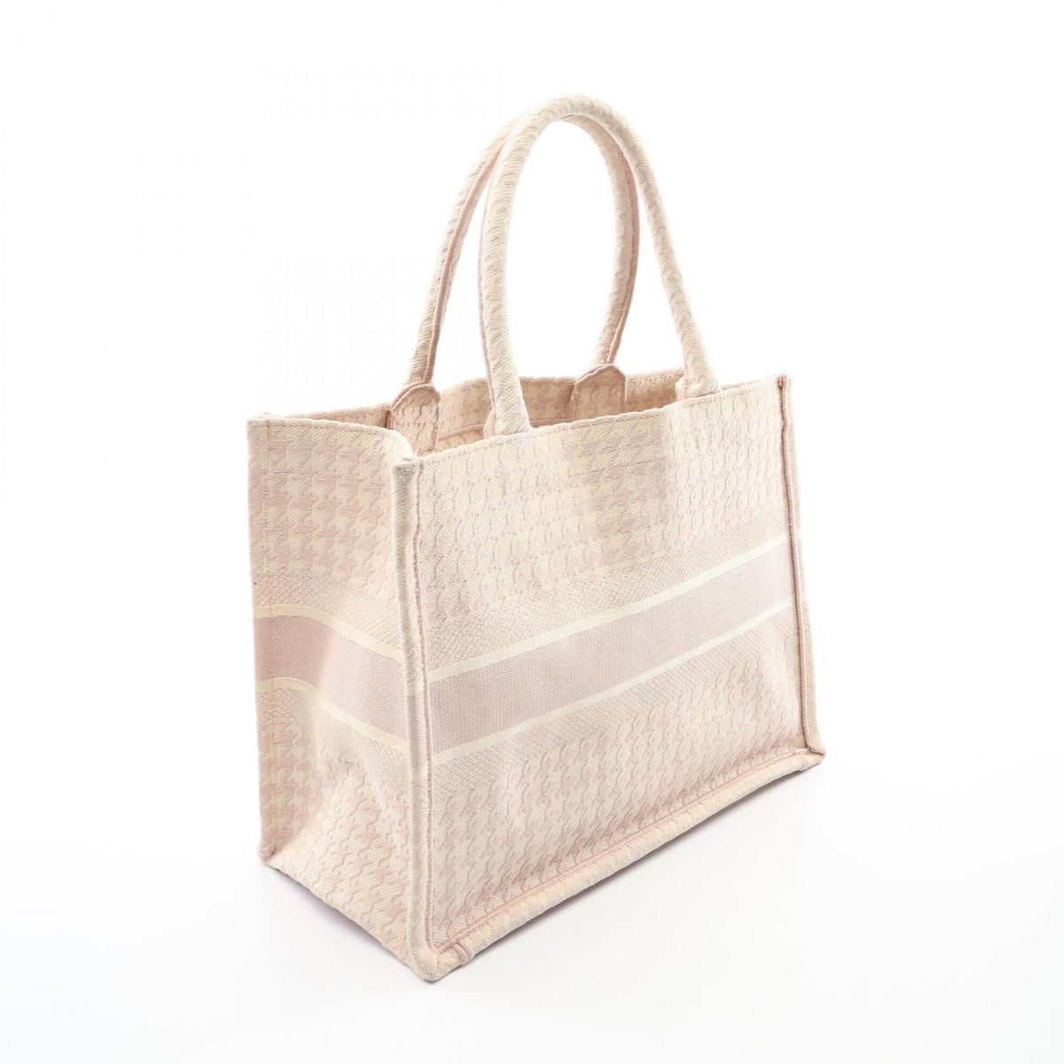 Christian Dior Pink White Canvas Handbag Tote Bag (Pre-Owned)