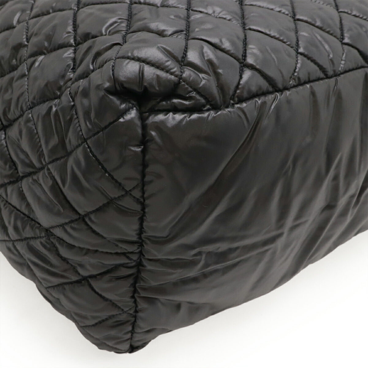 Chanel Black Bordeaux Nylon Leather Shoulder Bag Tote Bag (Pre-Owned)