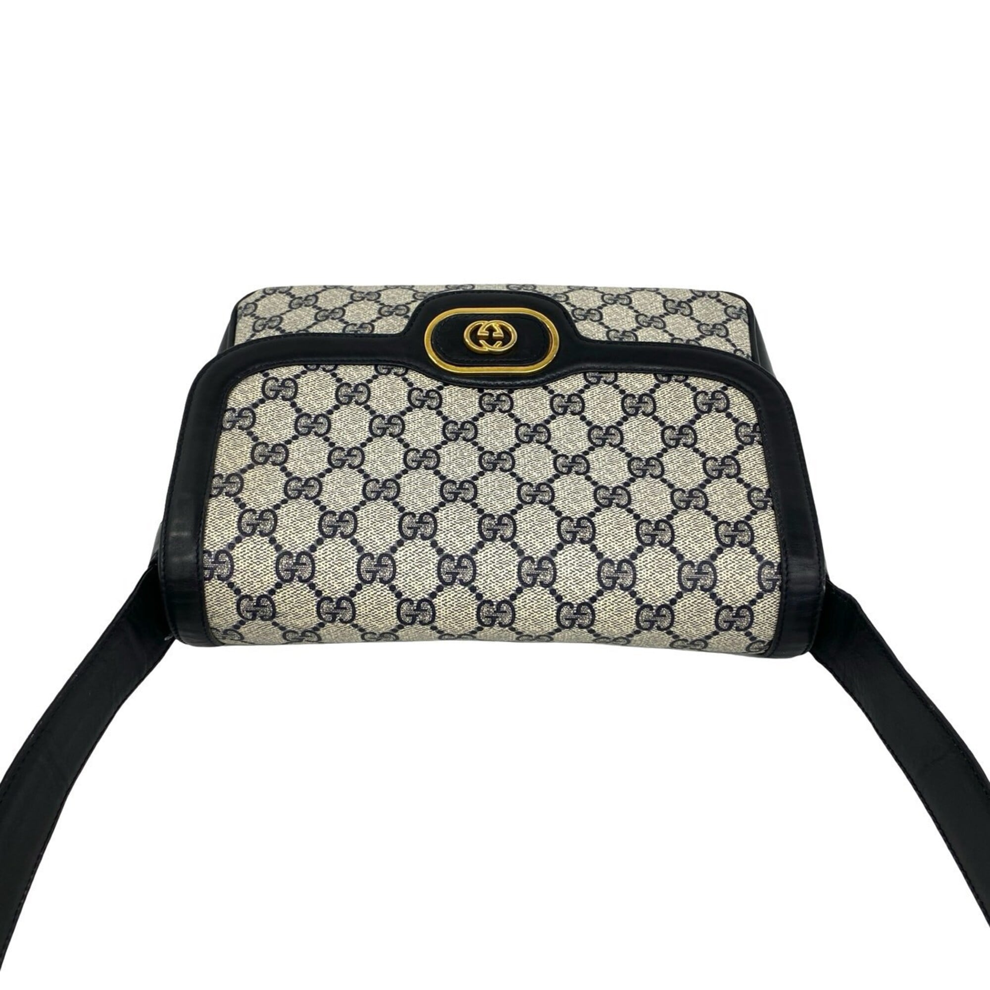 Gucci Navy Leather Pvc Pochette Shoulder Bag (Pre-Owned)