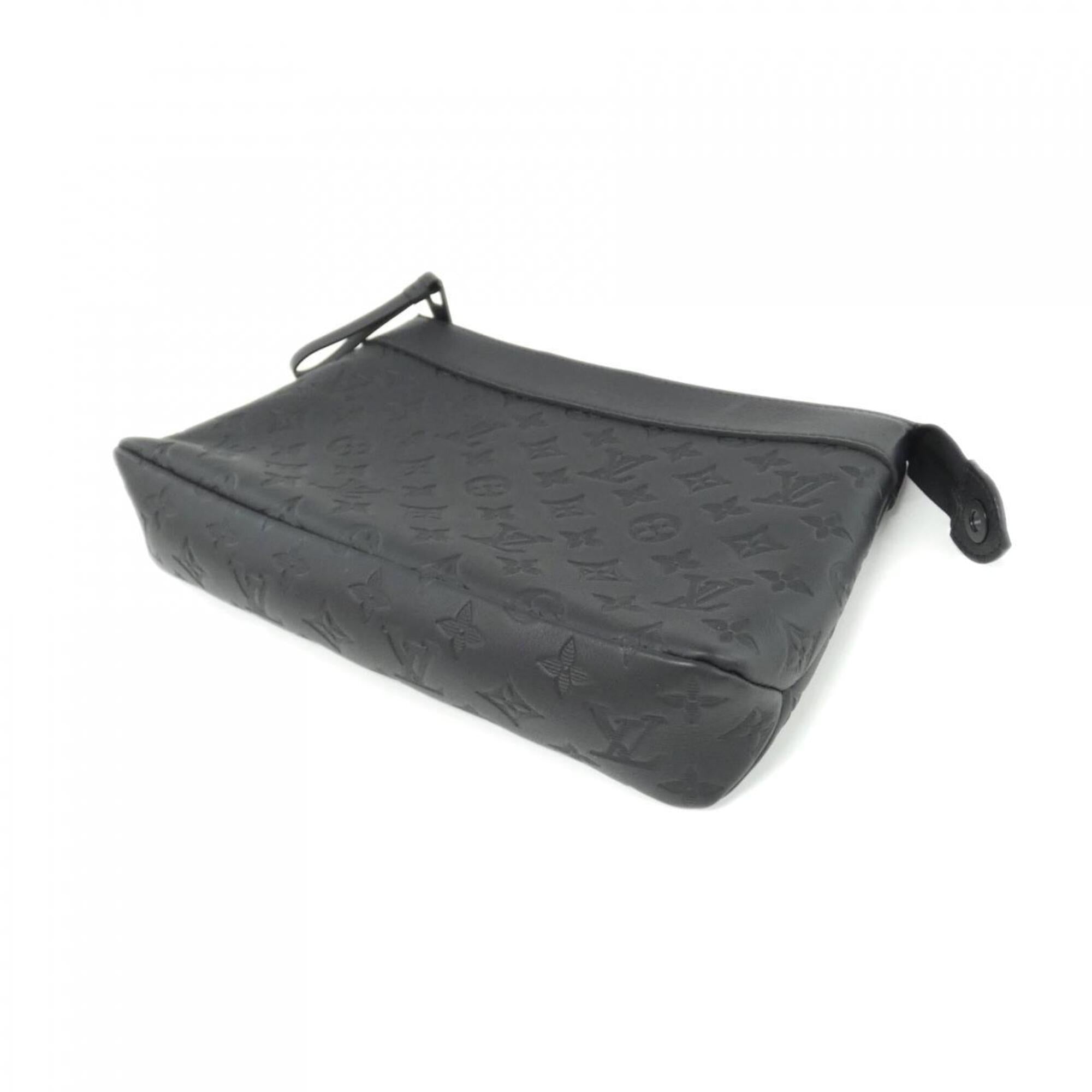 Louis Vuitton Black Leather Handbag Pochette (Pre-Owned)
