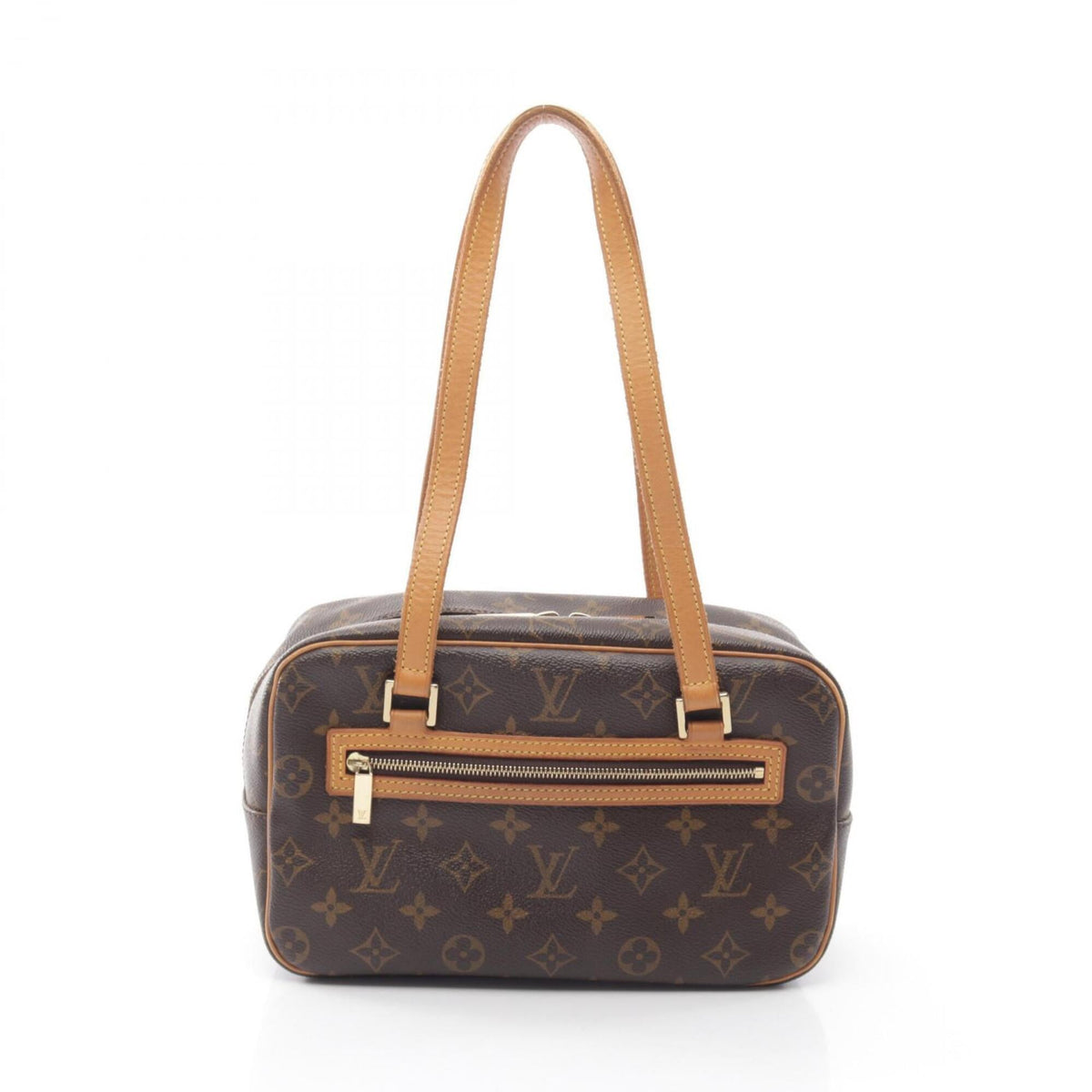 Louis Vuitton Brown Coated Canvas Monogram Leather Handbag Shoulder Bag (Pre-Owned)