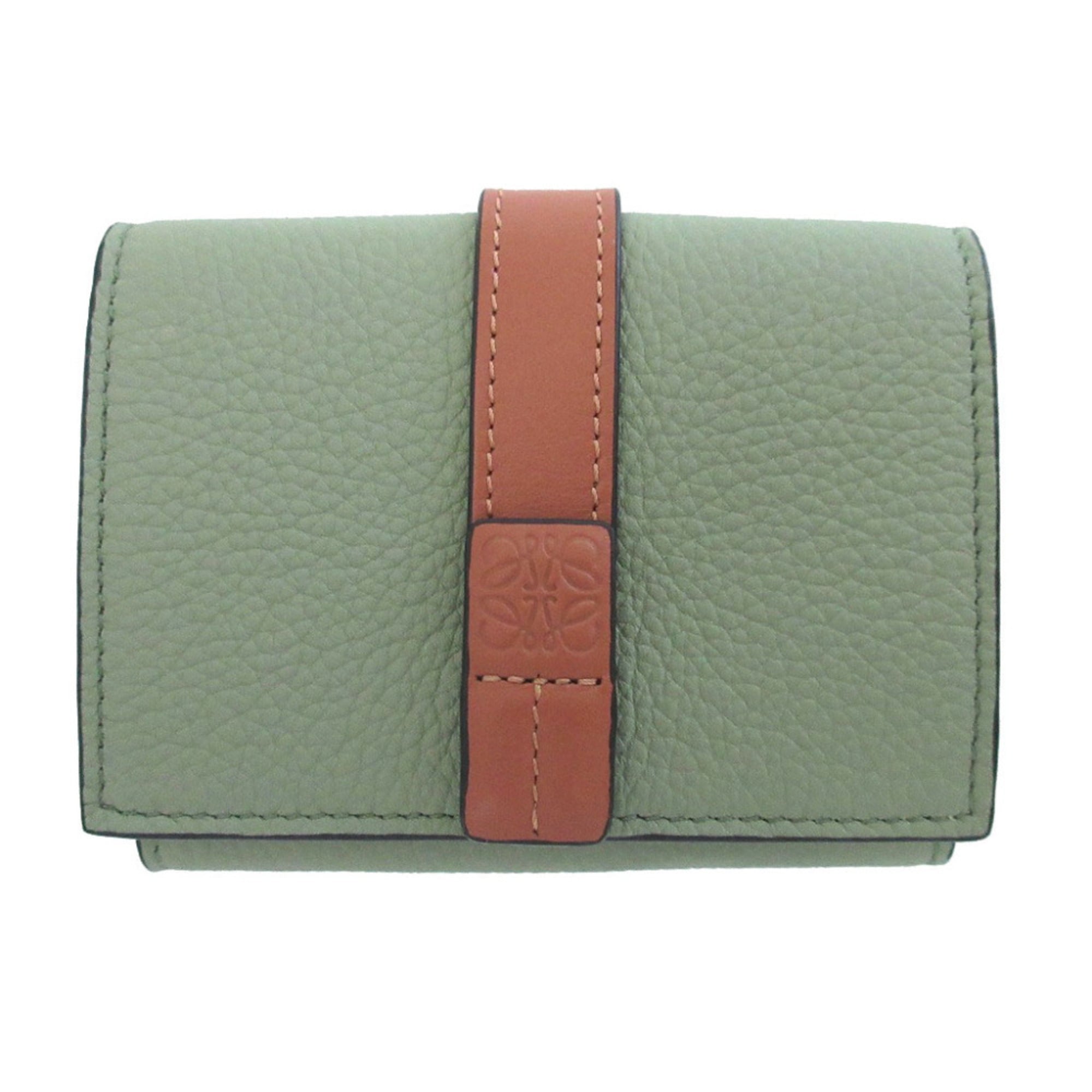 Loewe Green Leather Wallet (Tri-Fold) (Pre-Owned)