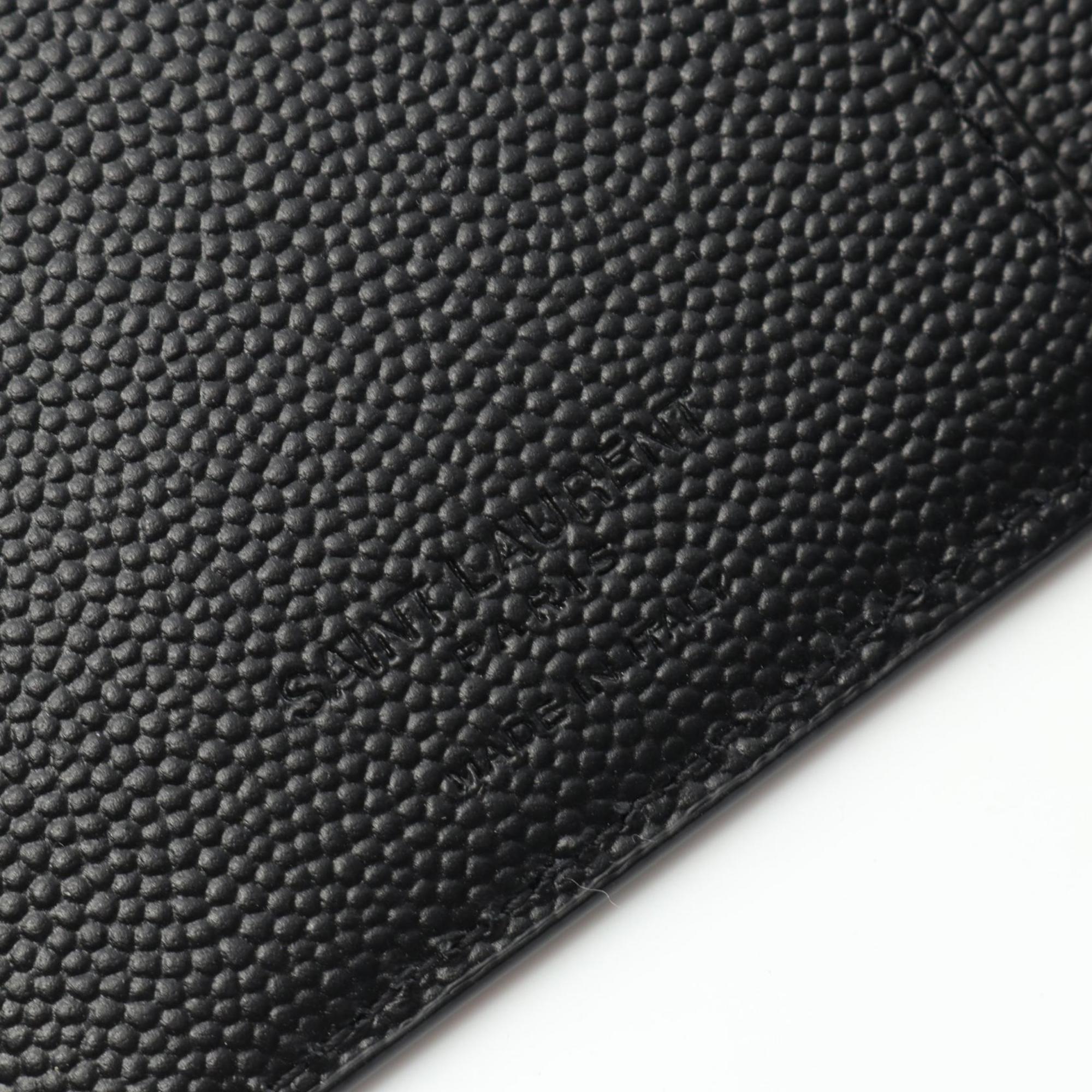 Saint Laurent Black Leather Long Wallet (Bi-Fold)