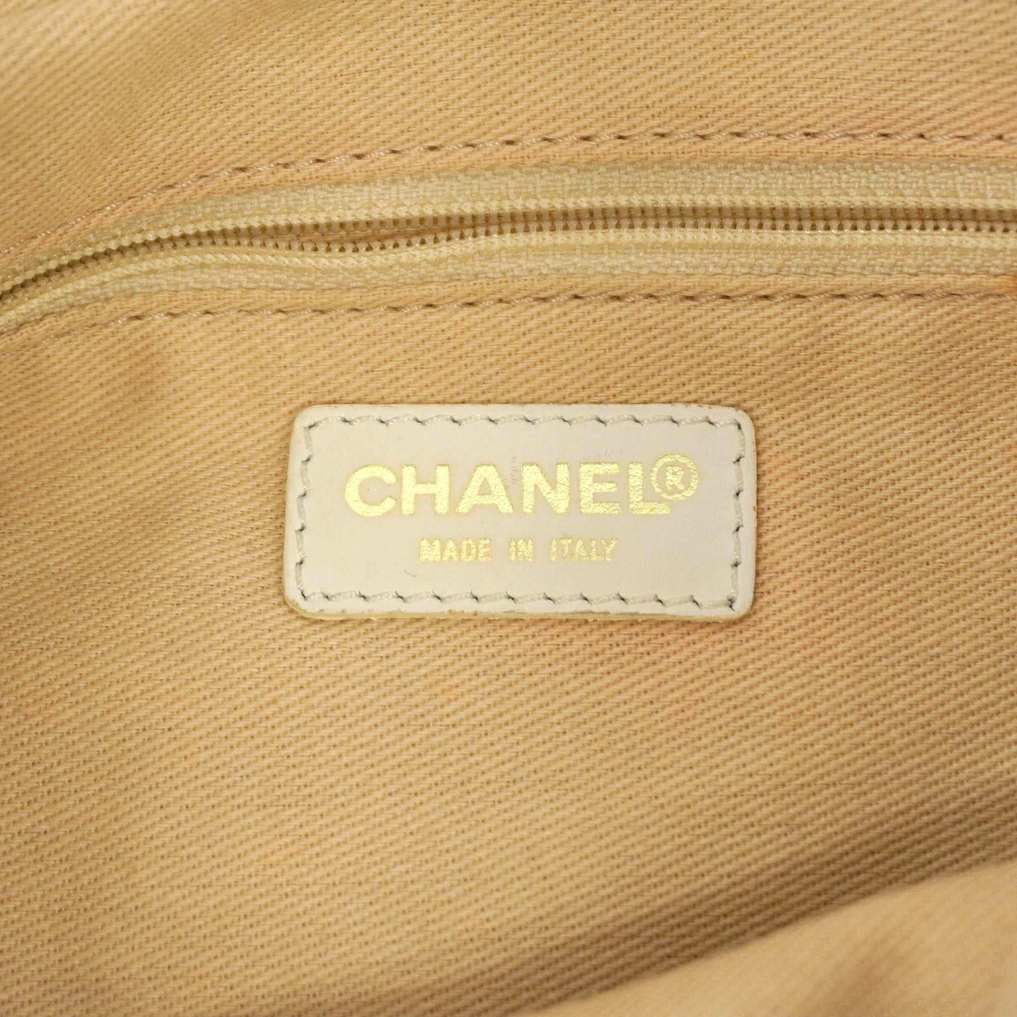 Chanel Black Leather Canvas Tote Bag (Pre-Owned)