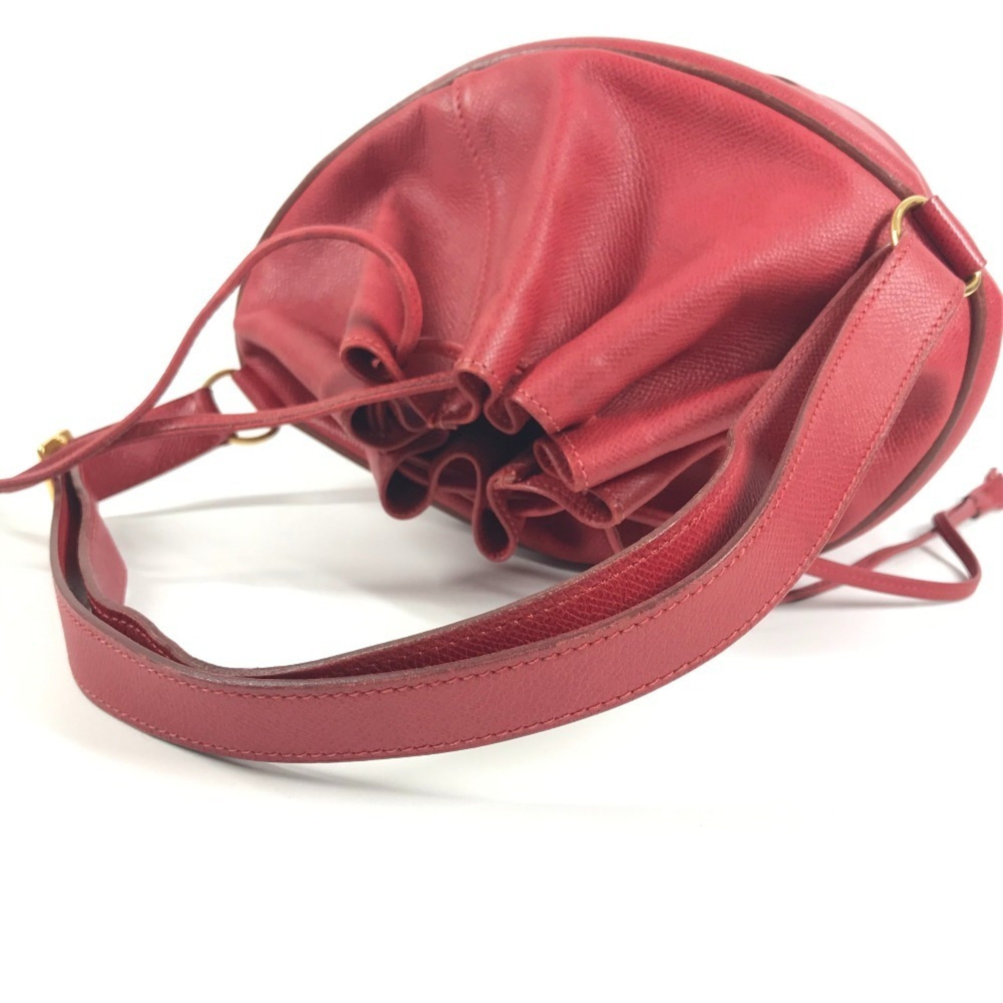 Hermes Red Color Courchevel Leather Shoulder Bag (Pre-Owned)
