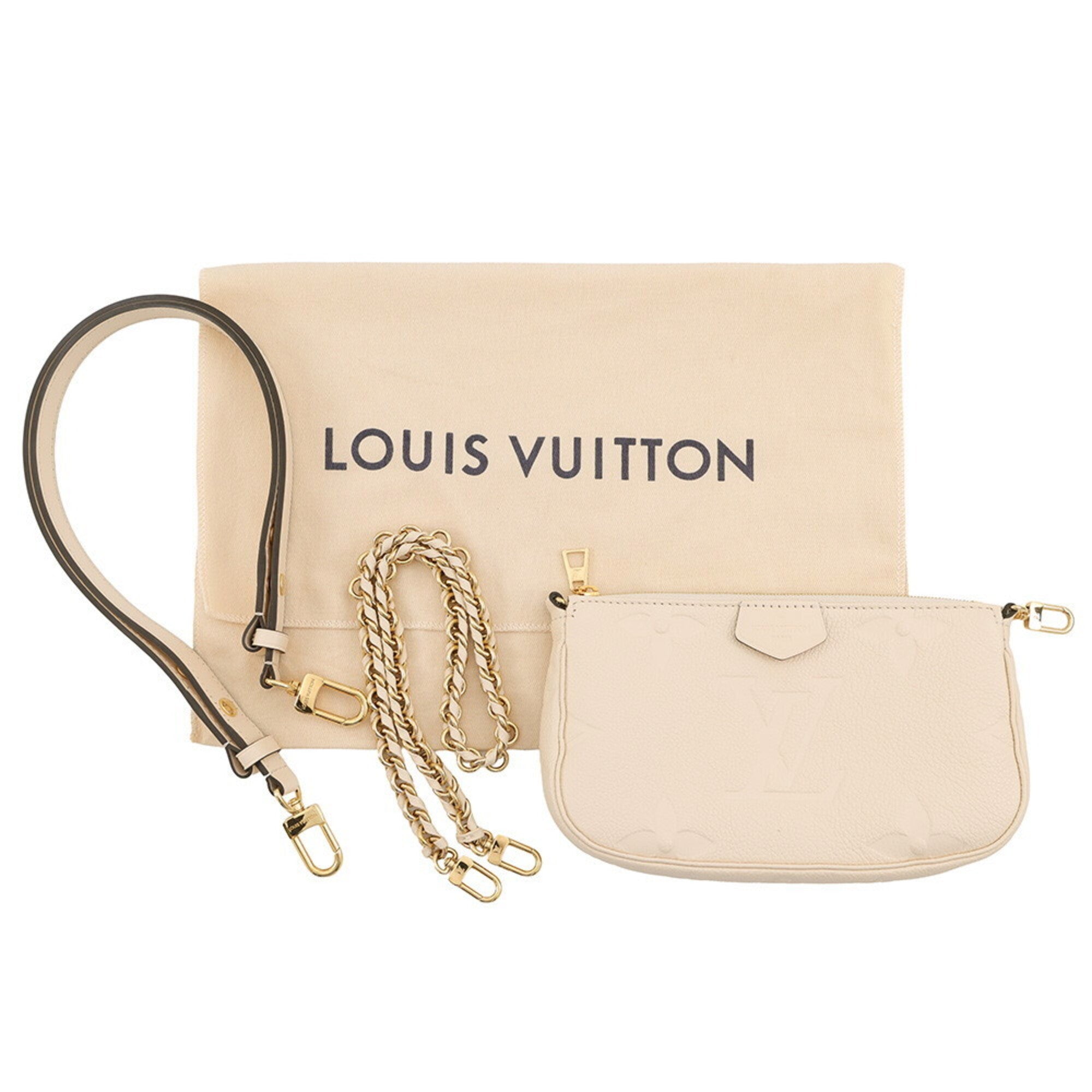 Louis Vuitton Cream Monogram Empreinte Pochette Shoulder Bag (Pre-Owned)