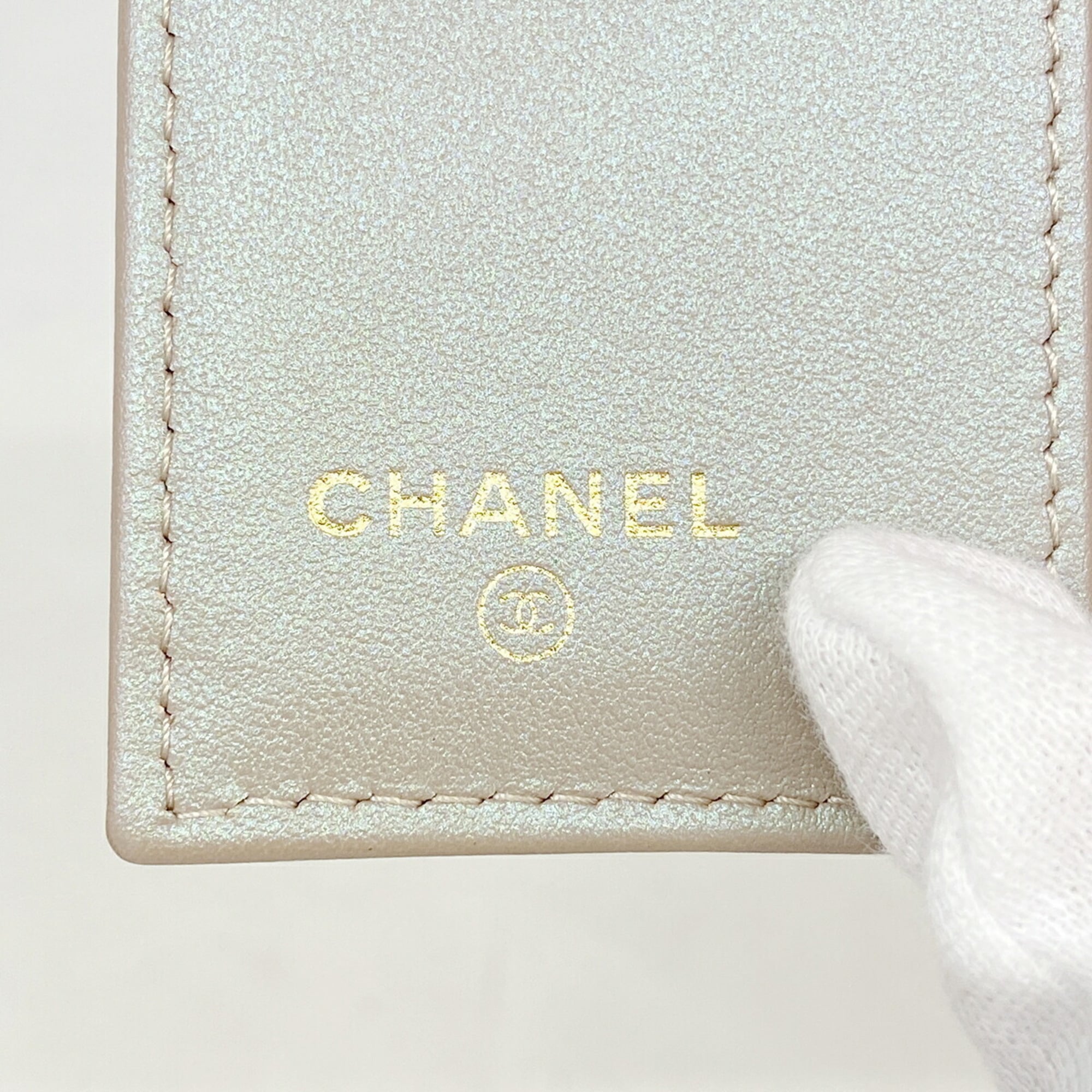 Chanel Metallic Pink Grained Calfskin Wallet (Tri-Fold) (Pre-Owned)