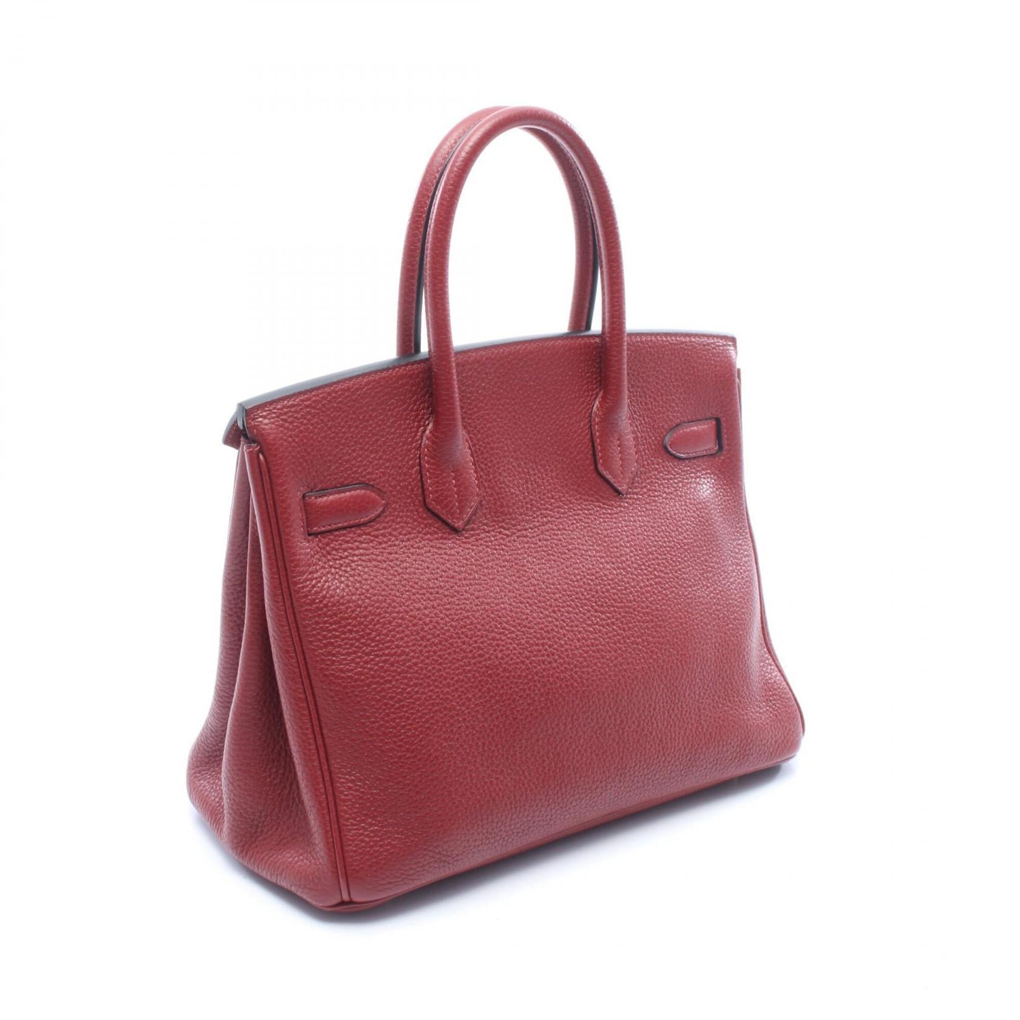 Hermes Bordeaux Ruby Leather Handbag (Pre-Owned)